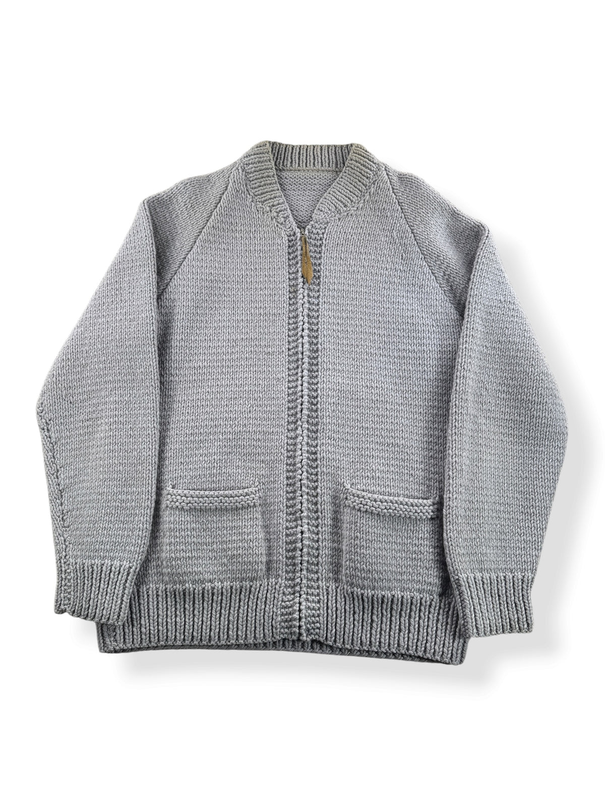 Front of Vintage 50s Firetruck Cowichan Style Sweater SZ L