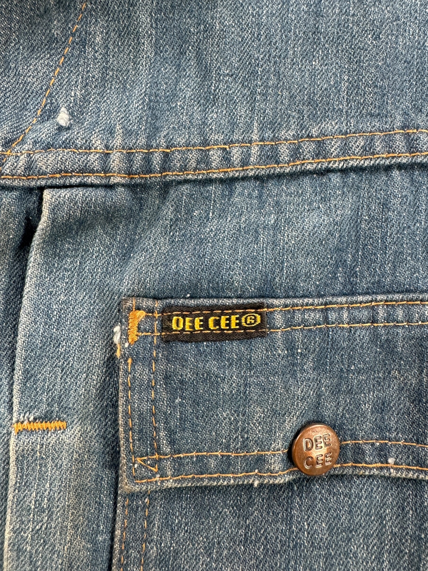 Tag on Vintage Dee Cee Dark Wash Pleated Denim Jacket SZ 40