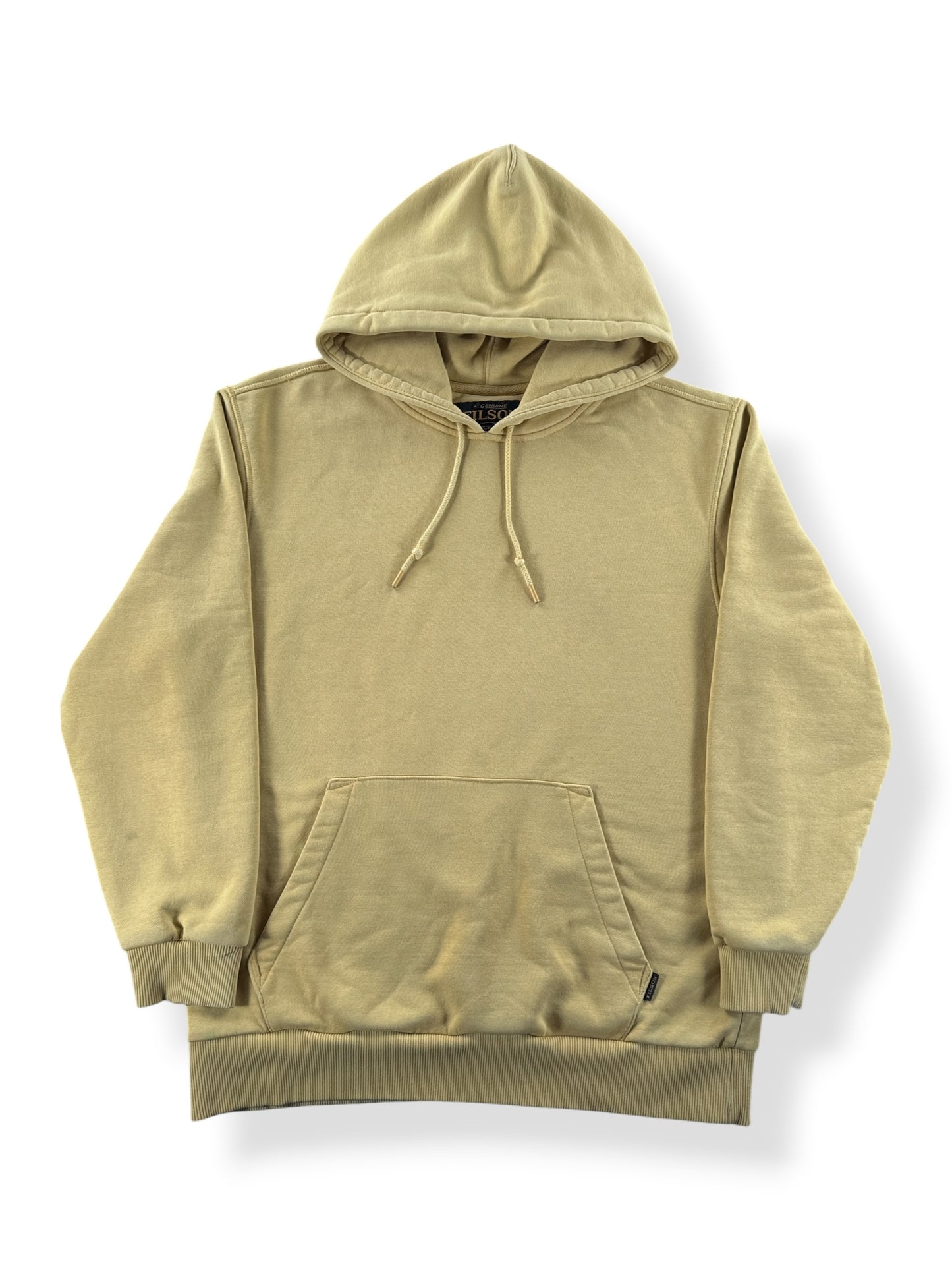 Front of Filson Dune Yellow Prospector Hoodie SZ L