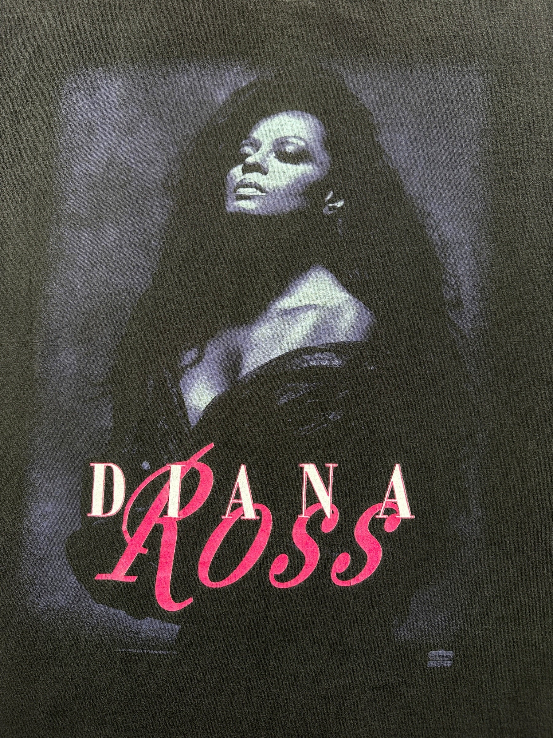 Close up of graphic on Vintage Diana Ross Take Me Higher Tee