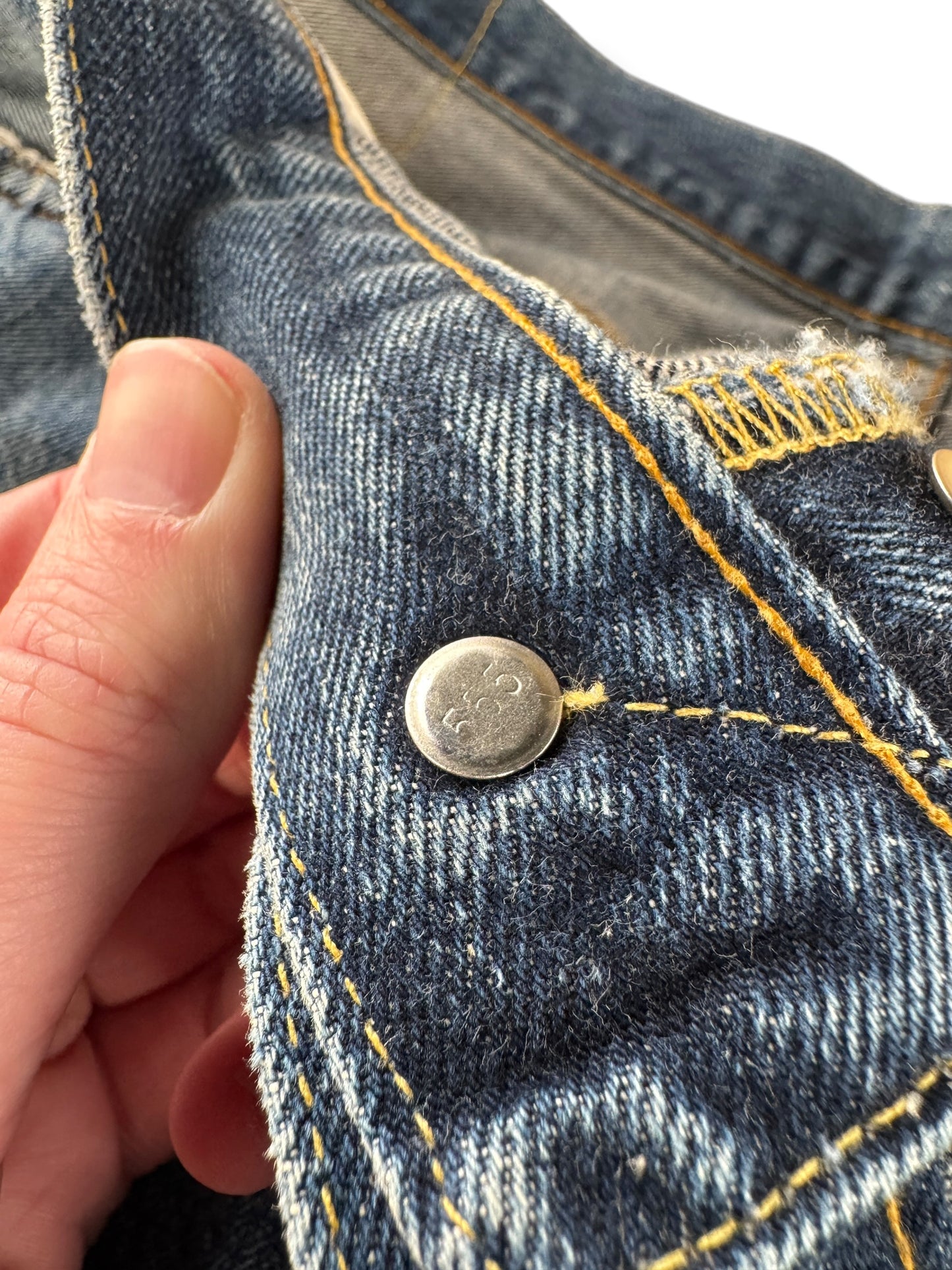 Button Stamp on Vintage LVC Selvedge 501 Jeans W39