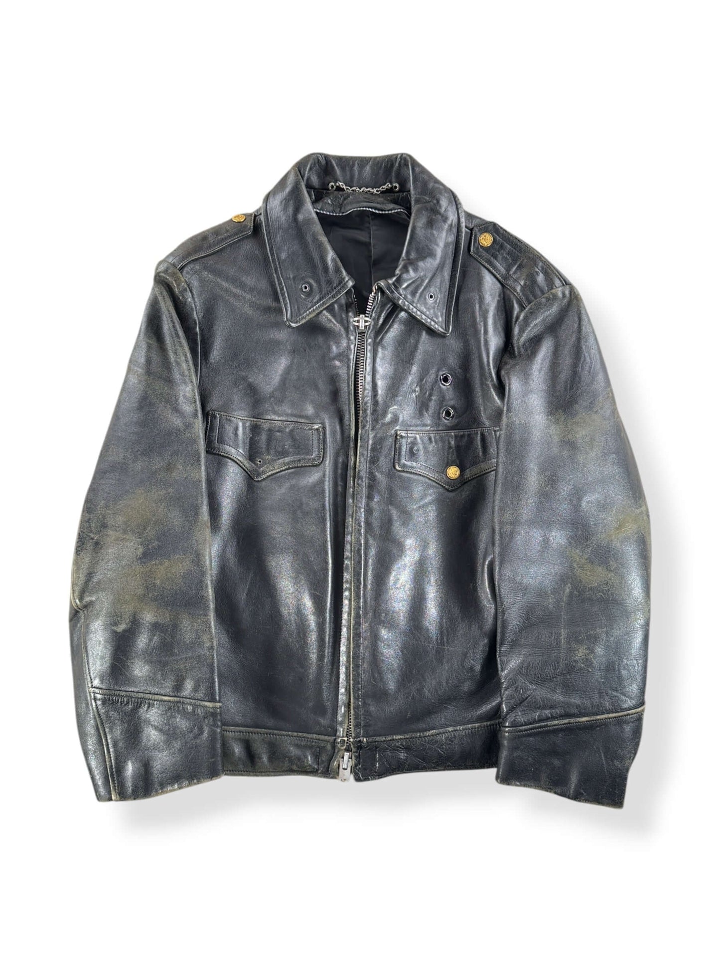 Front of Vintage 60s Era Schott Police Jacket SZ L