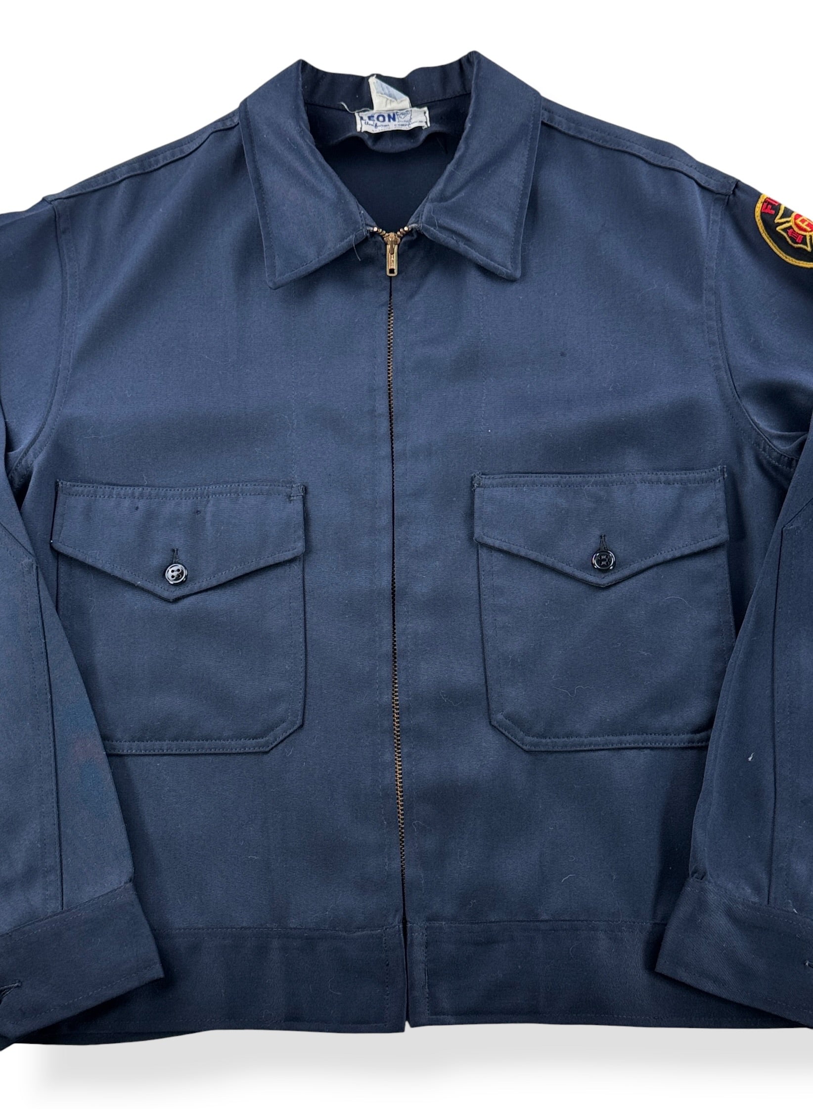 Close-up of Vinage 1960s Leon Work Jacket SZ 44