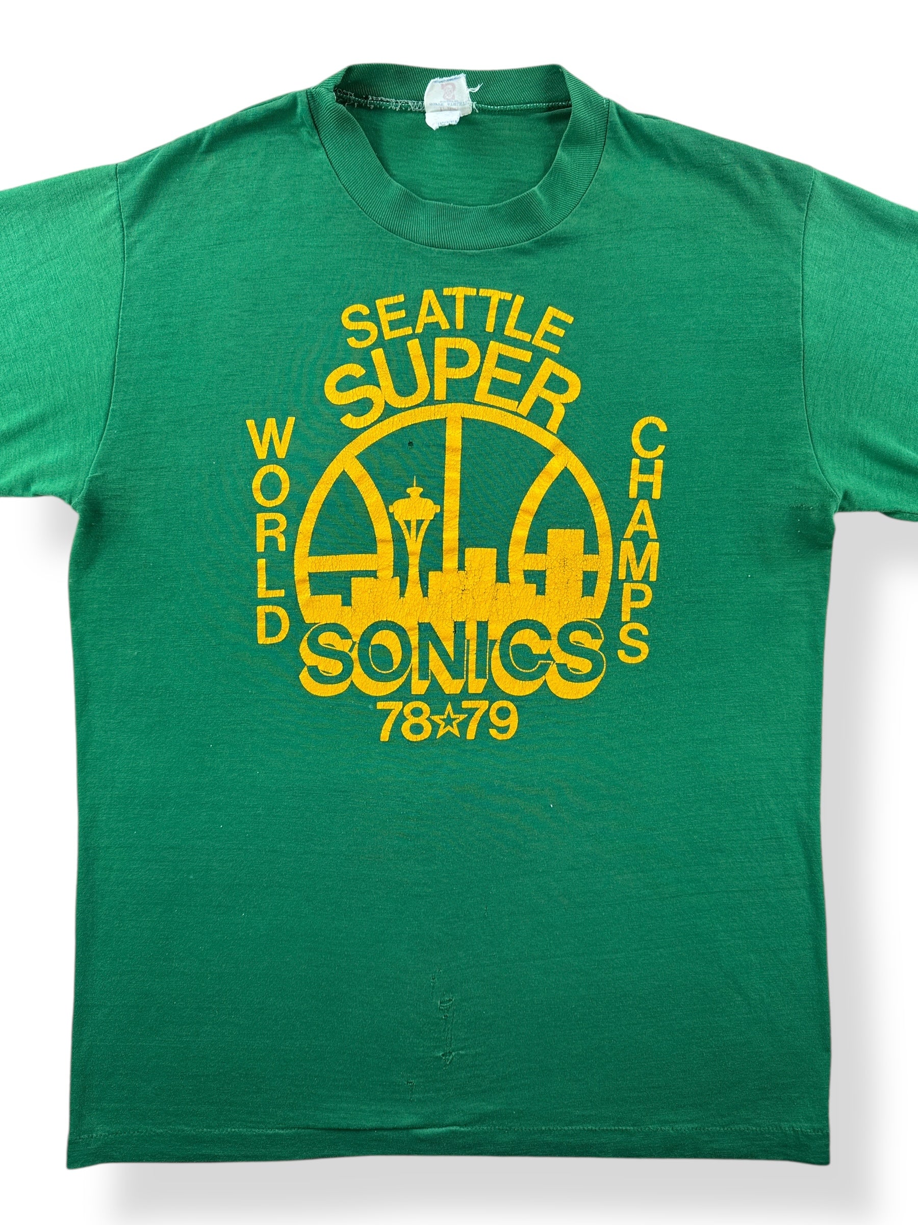 Front Close Up of Vintage Sonics Championship Tee SZ M