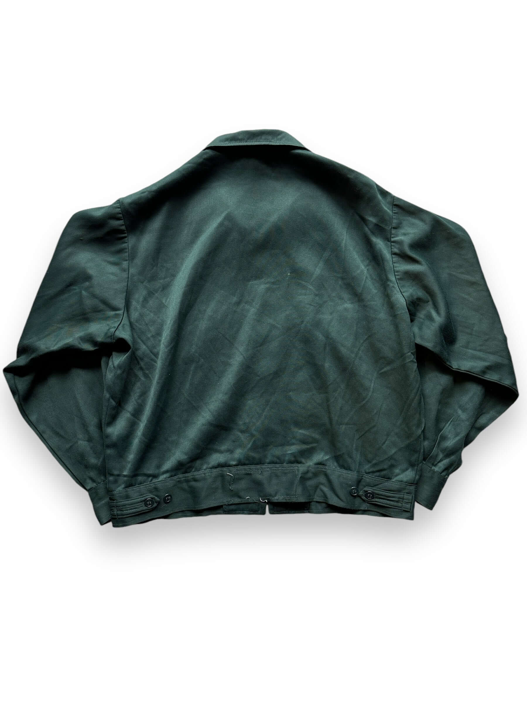 back of Vintage Green Mr 2 Ply Gabardine Jacket SZ 44