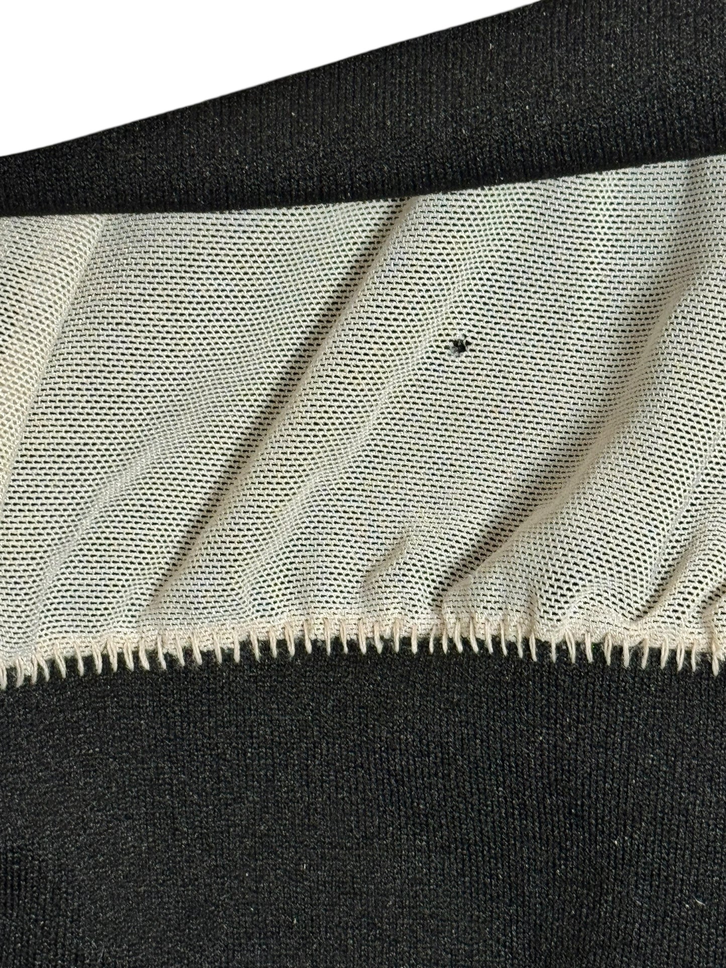 Hole in lining 1970s Black and White Carriage Court Piece Bathing Suit L