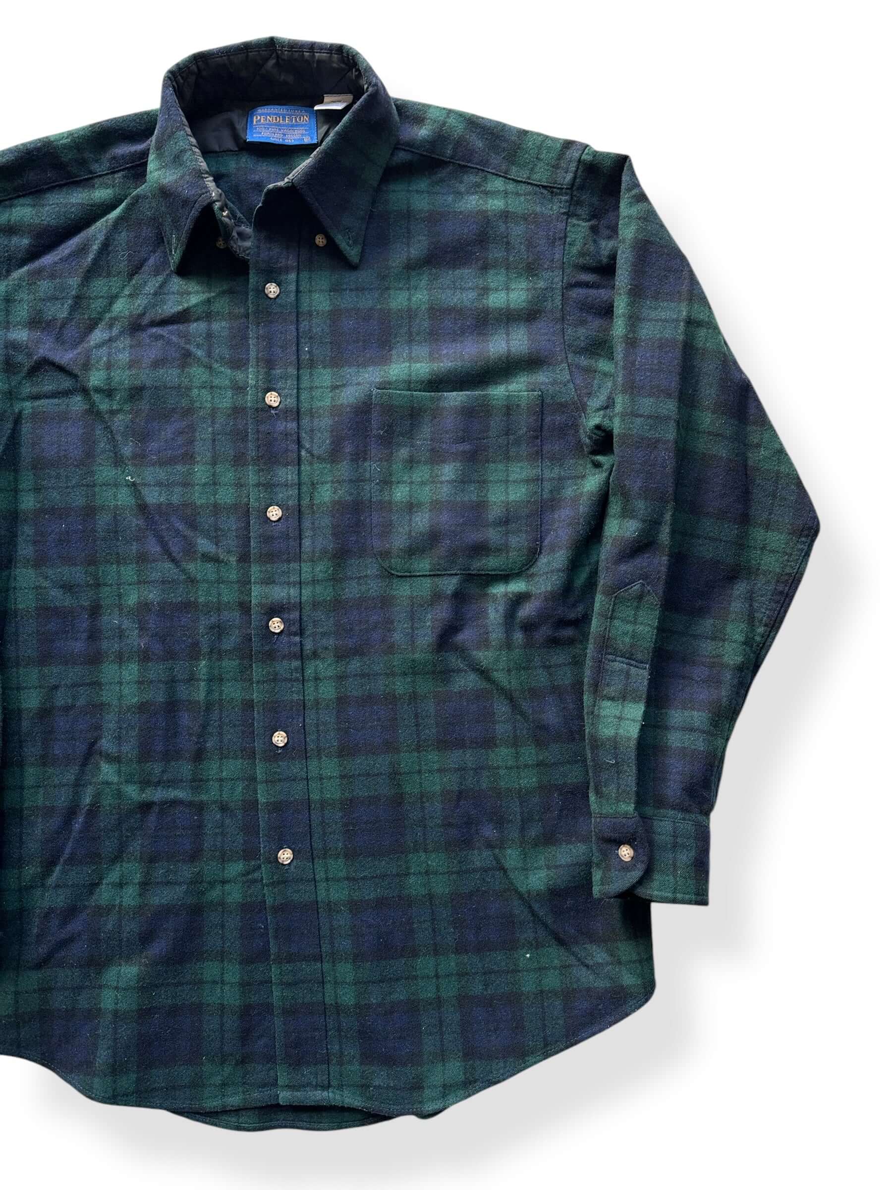 Front Left of Pendleton Black Watch Tartan Flannel SZ M