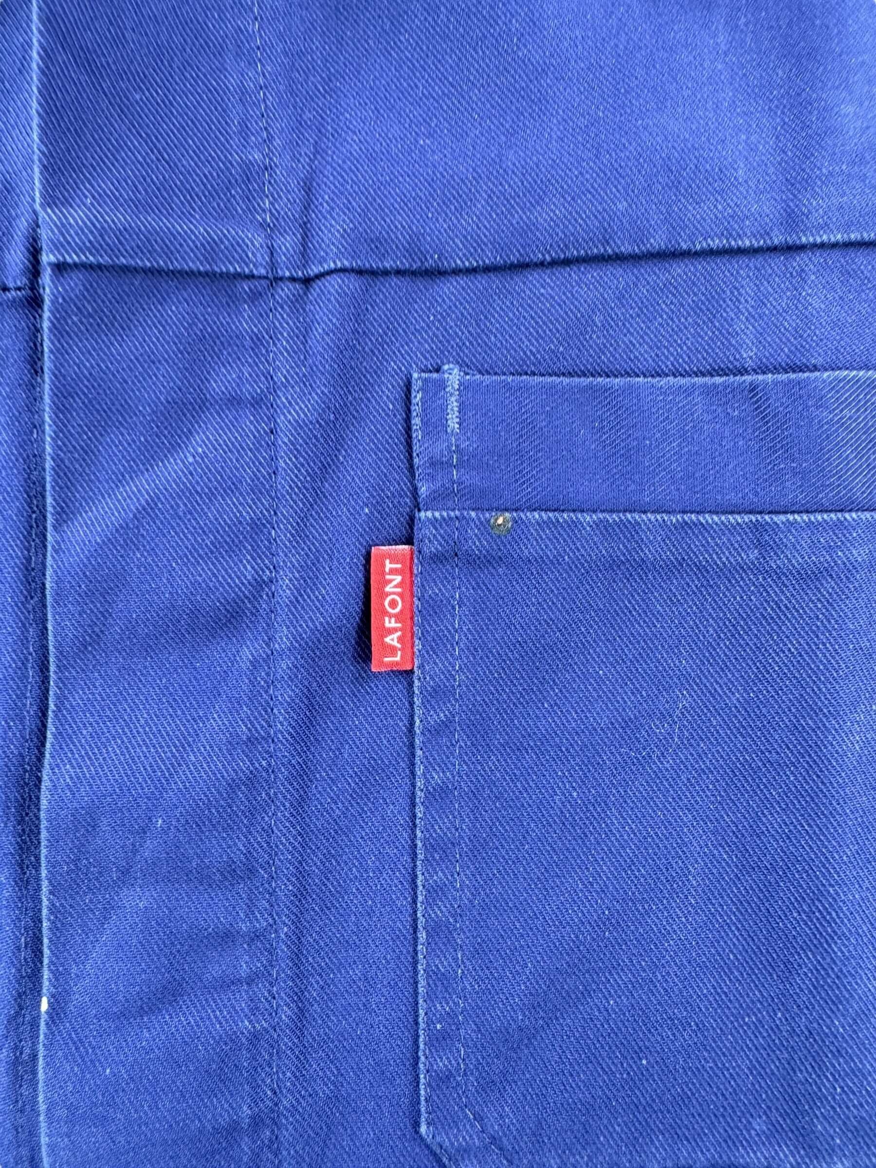 Pocket Label on Vintage Adolphe Lafont French Chore Coat SZ XL