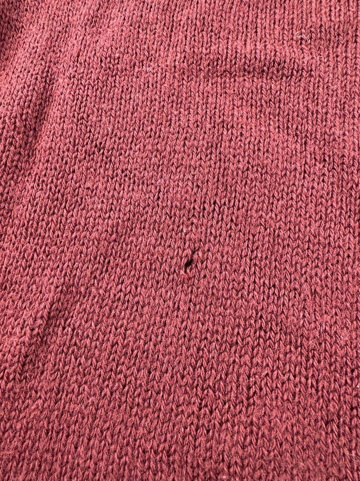 Small holes on front of Vintage St. John's Bay Henley Wool Sweater SZ LT (Fits MT)