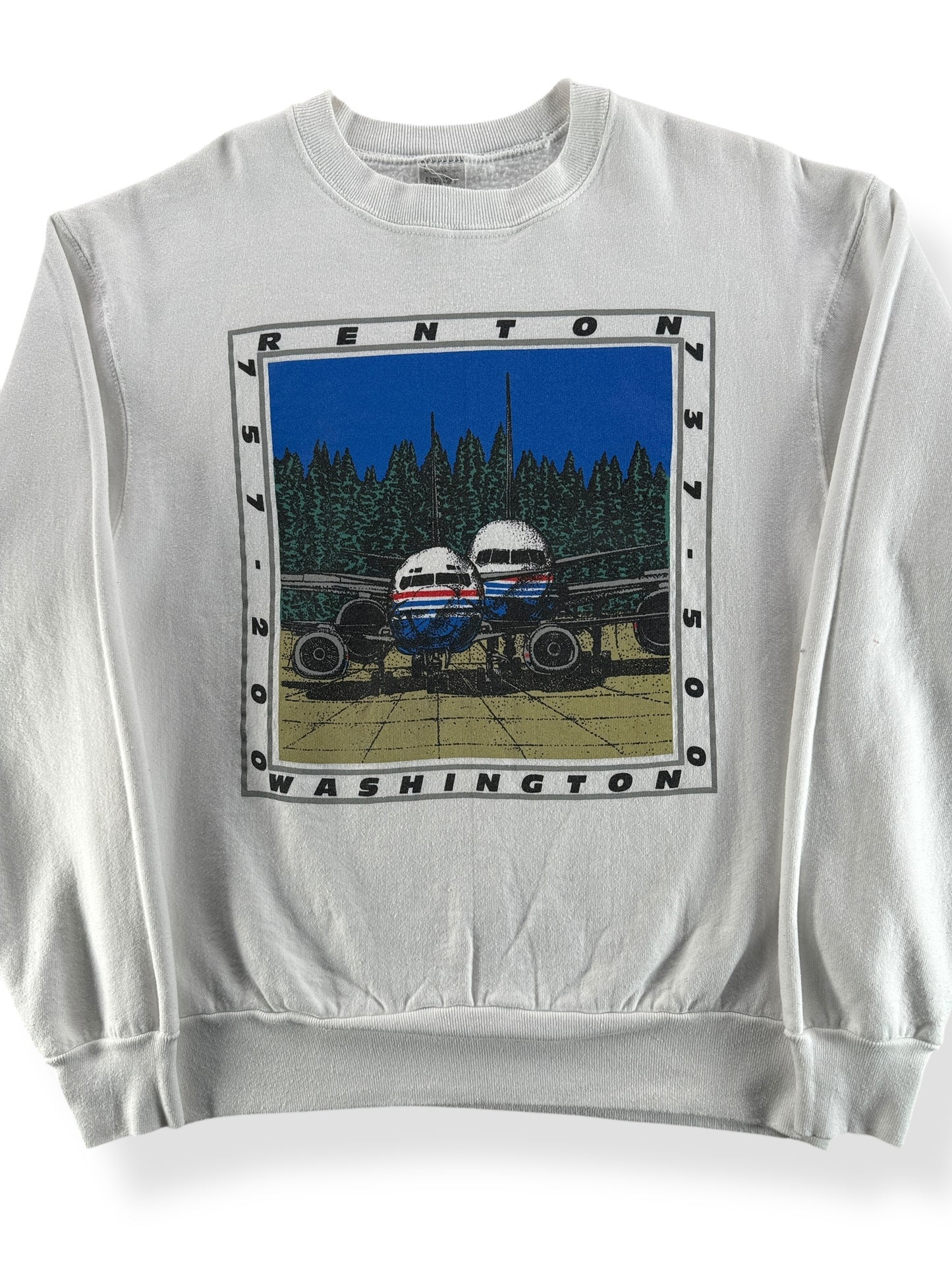 Front Graphic of Vintage Renton 757 Crewneck SZ M