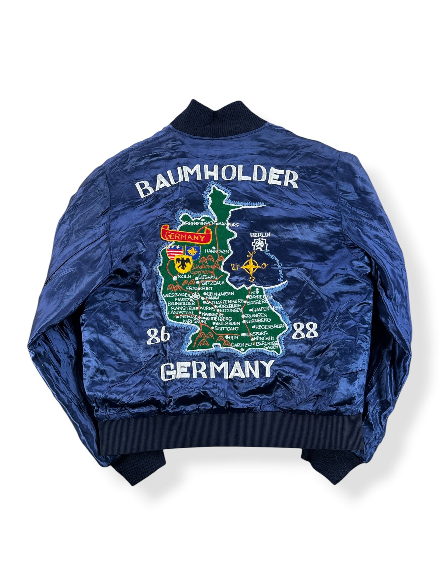 Back of Vintage 80s Era German Souvenir Jacket SZ S