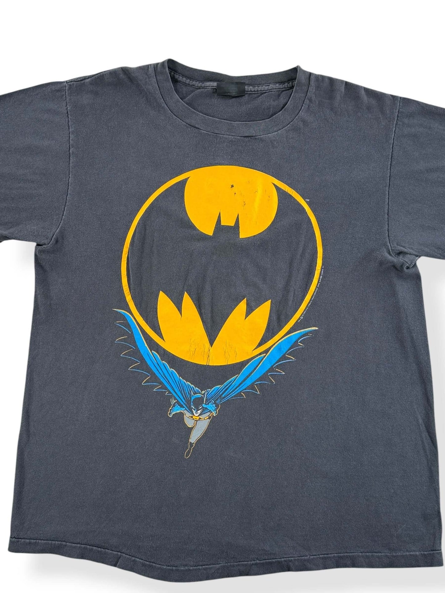 Front Close Up of Vintage 1988 Batman Tee SZ L