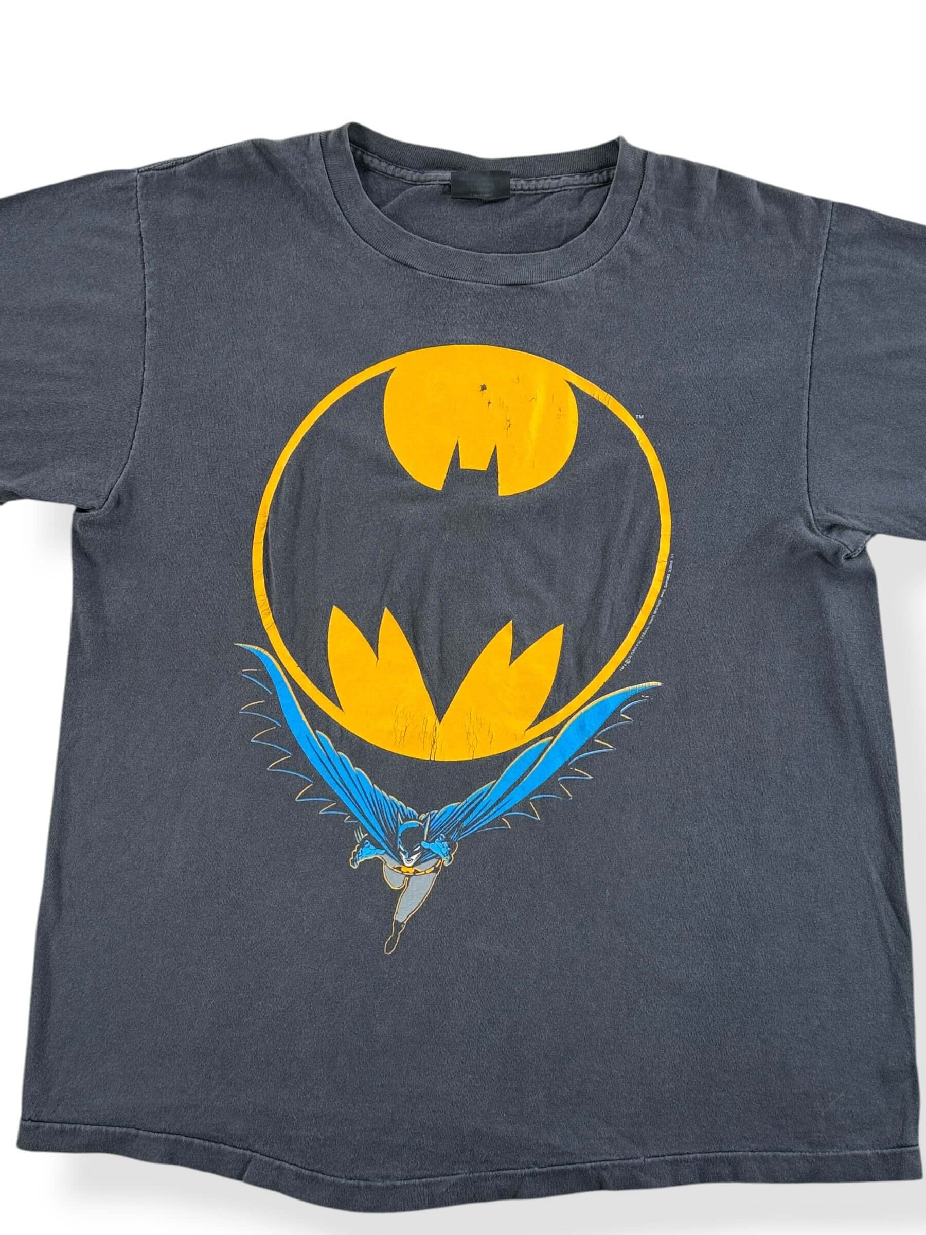 Front Close Up of Vintage 1988 Batman Tee SZ L