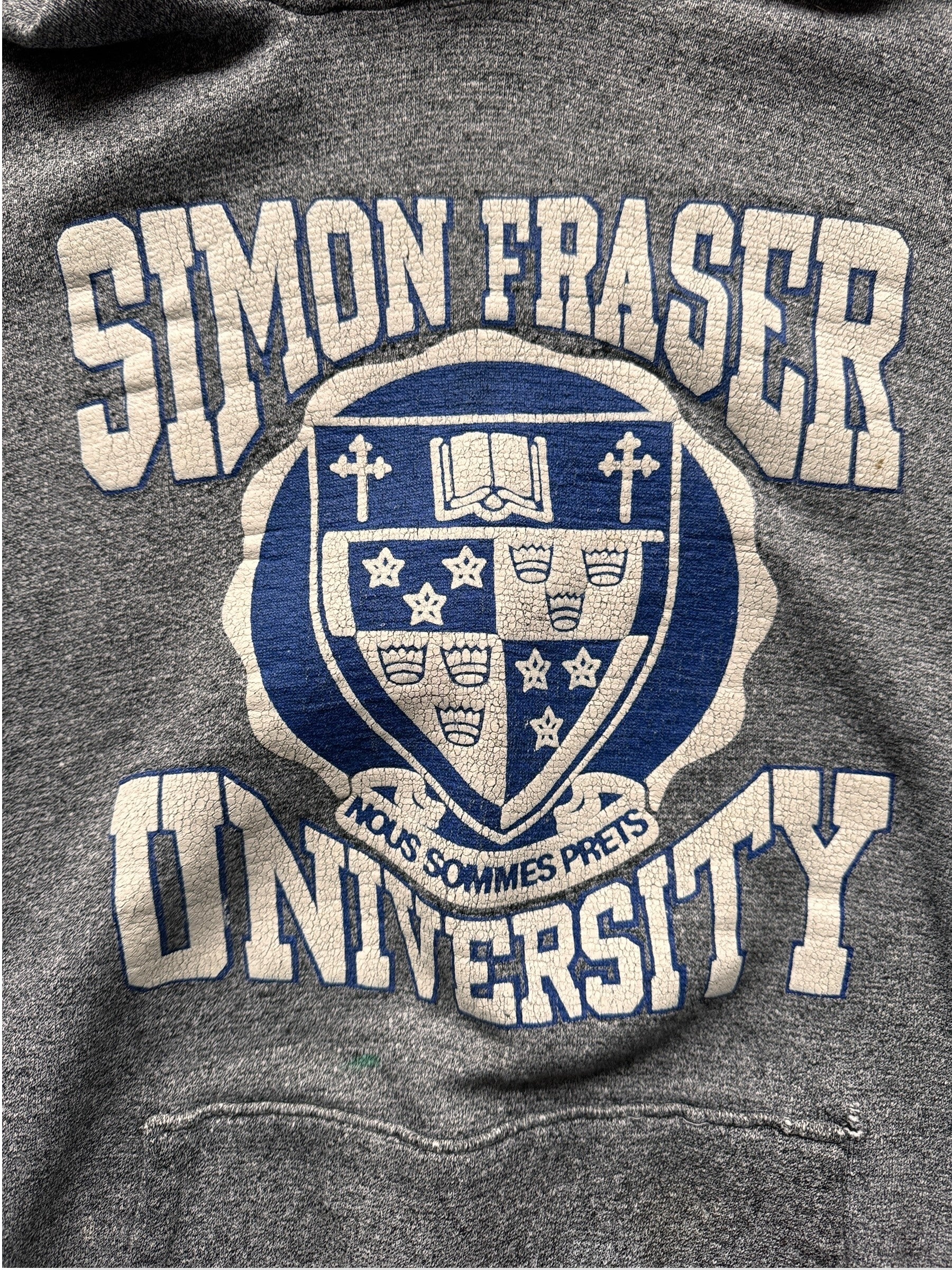 Graphic on Vintage Simon Fraser University Hoodie SZ M