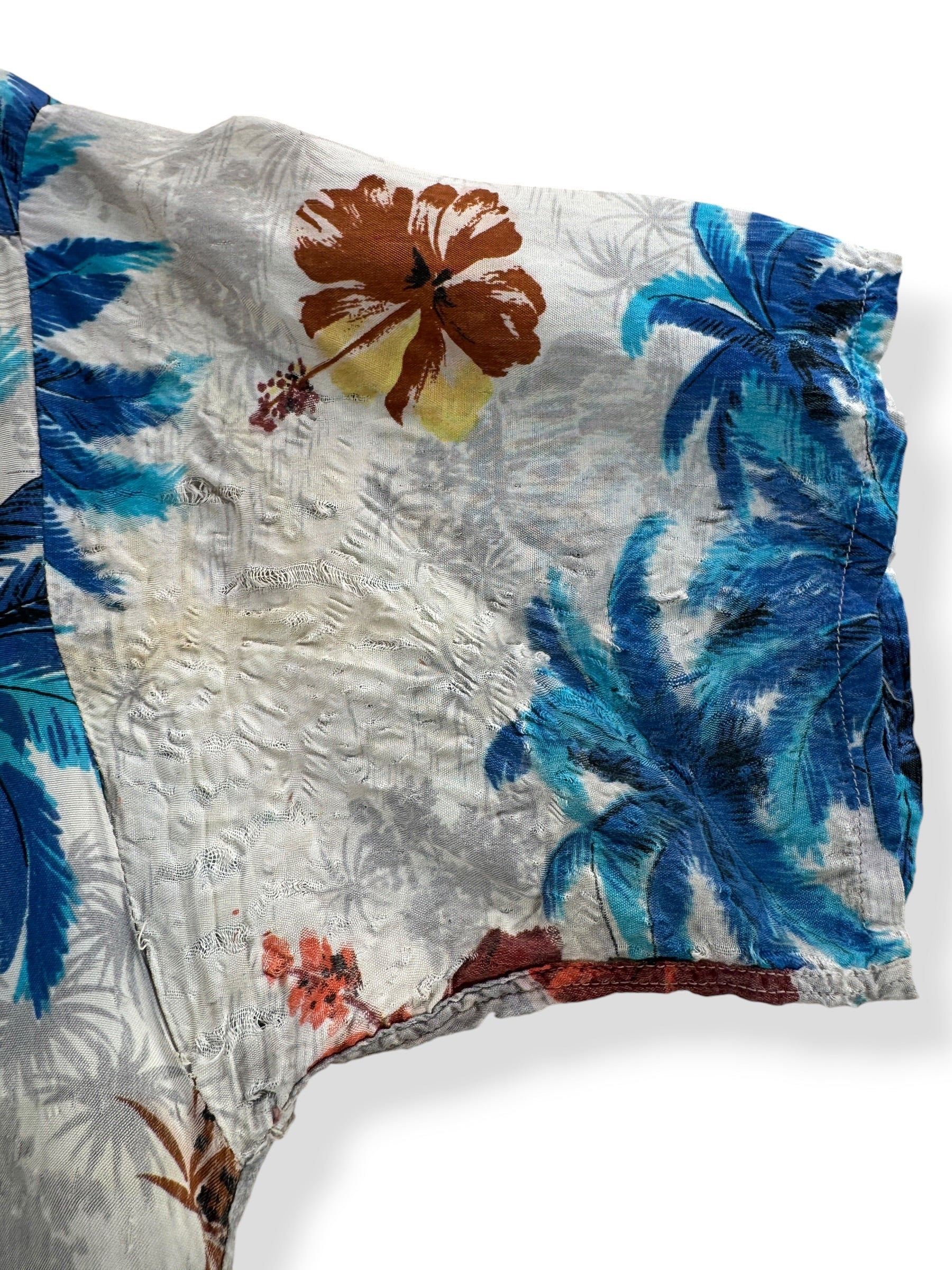 Wear on Vintage Kuonakakai Aloha Shirt SZ S AS IS