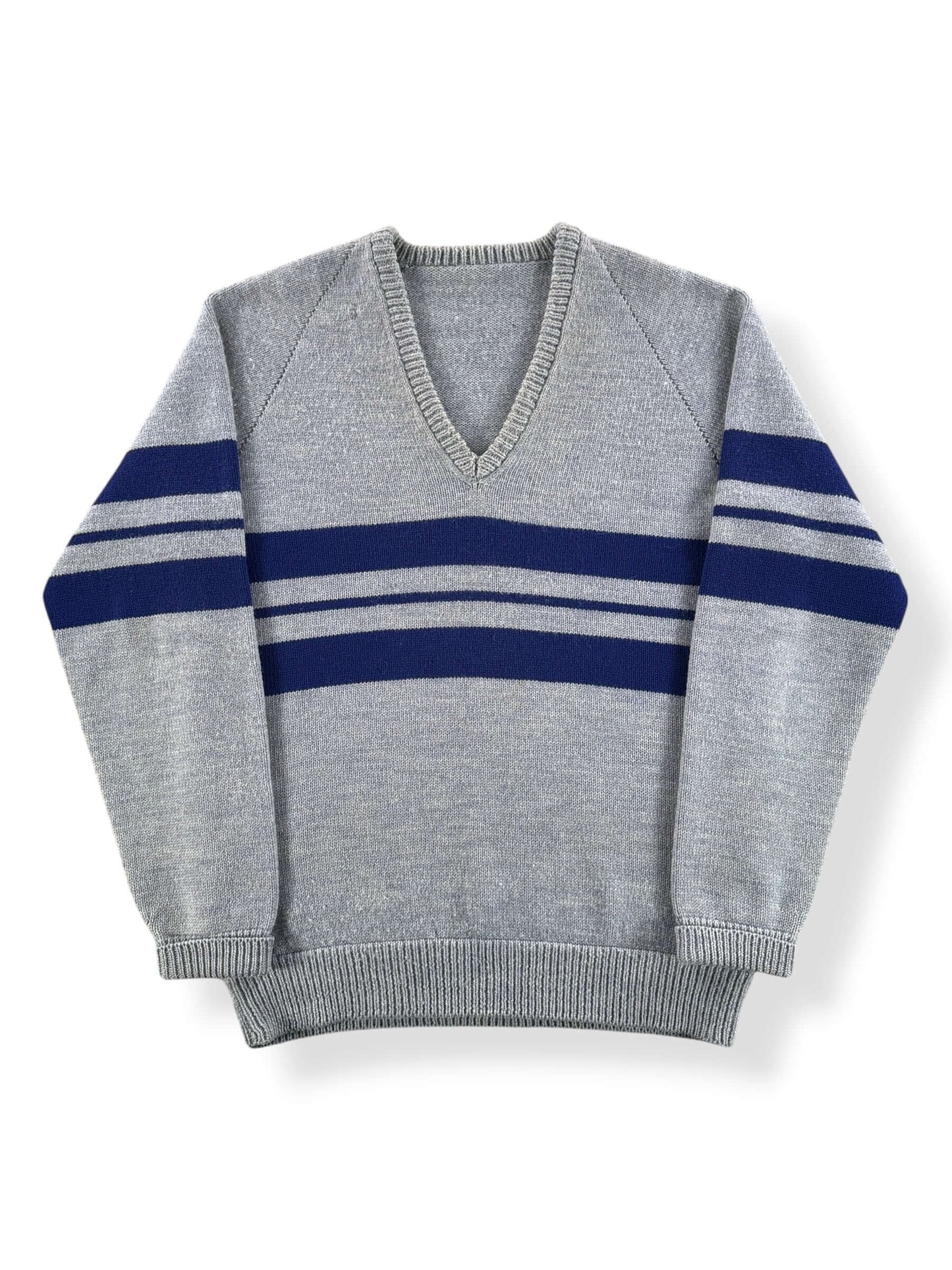 Front of Vintage Striped V Neck Sweater SZ M
