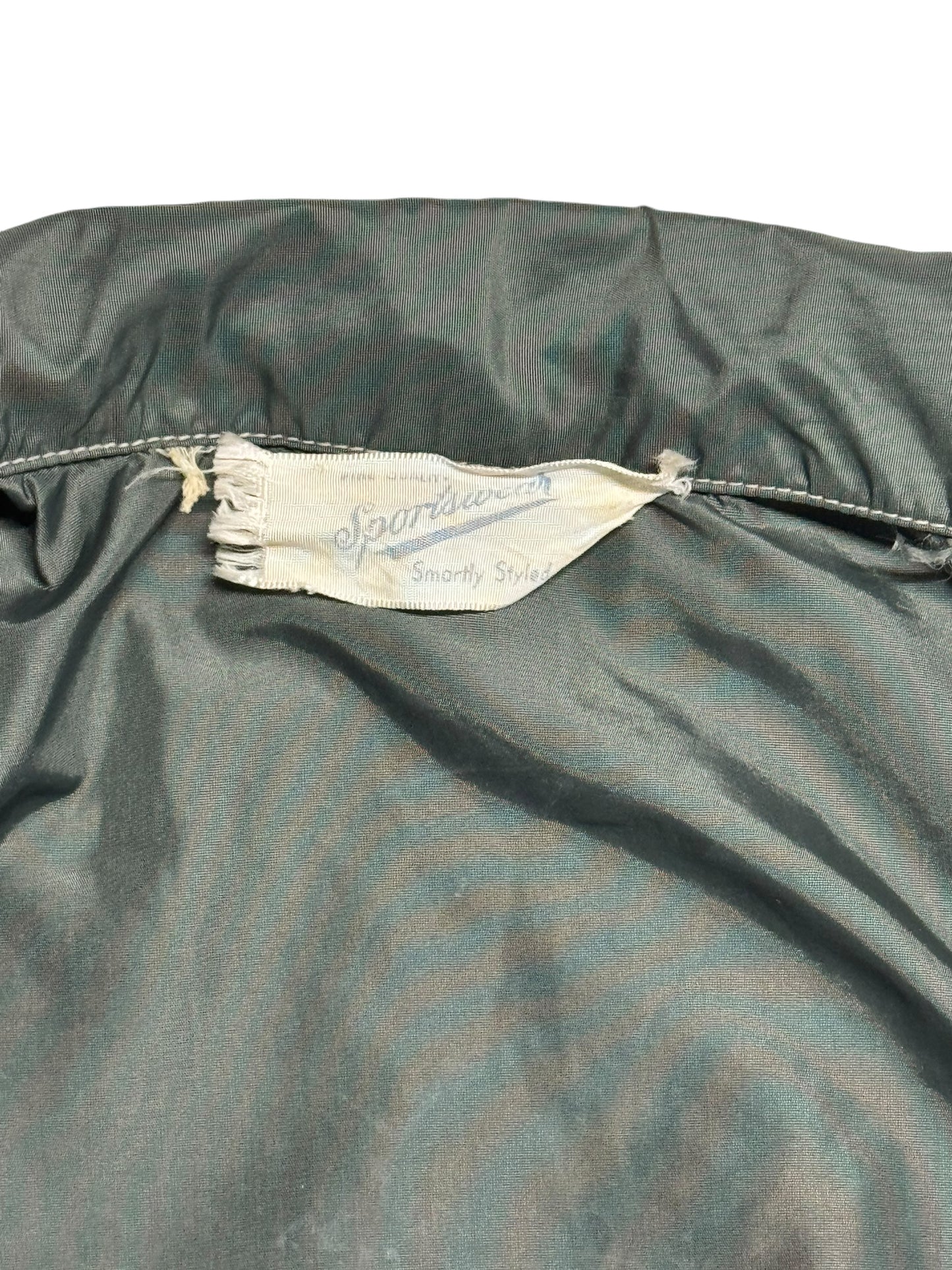 Tag view of 1960s Grey Nylon Sportswear Jacket M