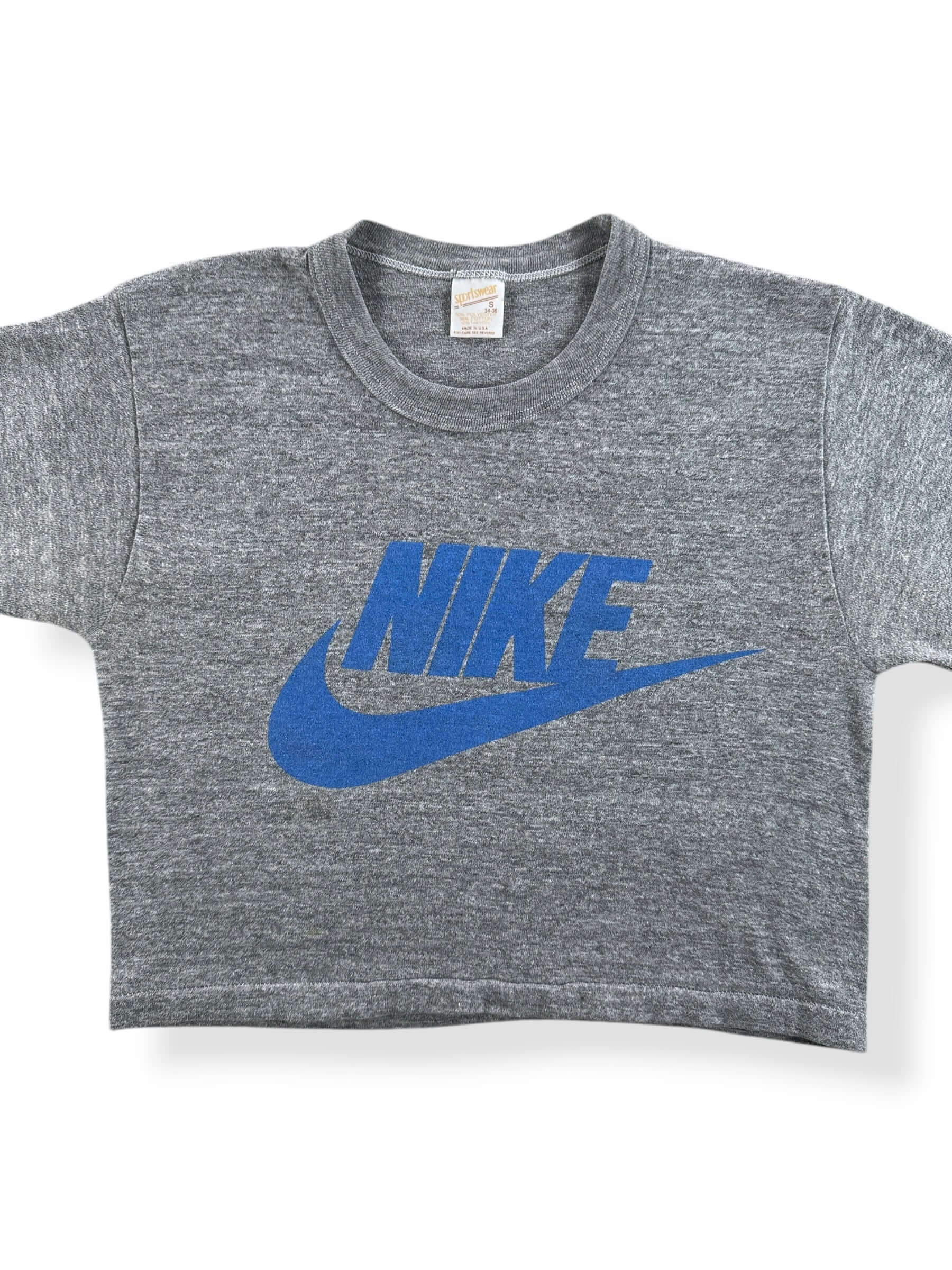 Front Close Up of Vintage Nike Crop Top Tee SZ S (Fits XS)