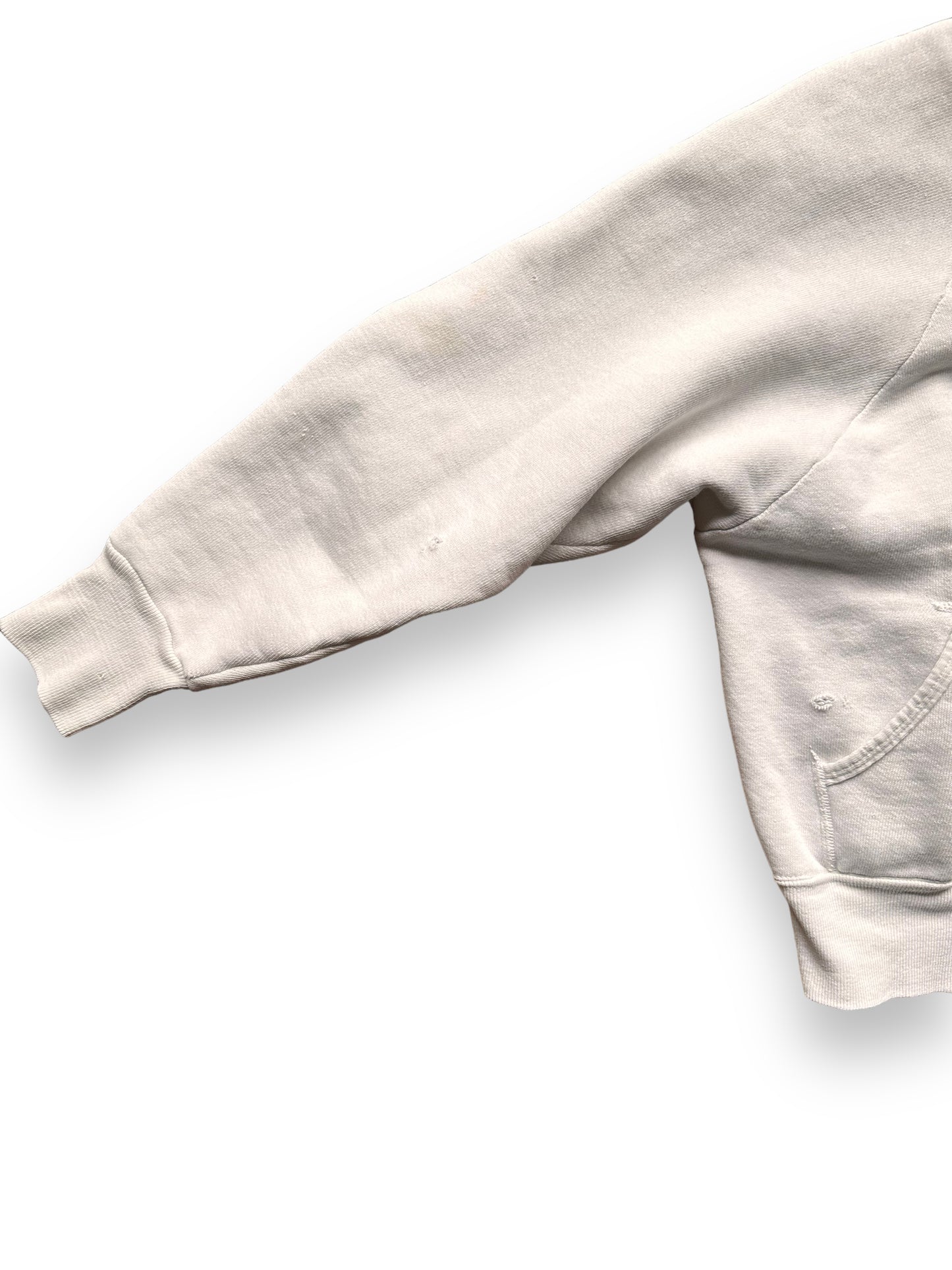 Inner Right Sleeve View of Vintage Russell Quality Sportswear Zip Up Sweatshirt SZ XL | Vintage Sweatshirt Seattle | Barn Owl Vintage Seattle