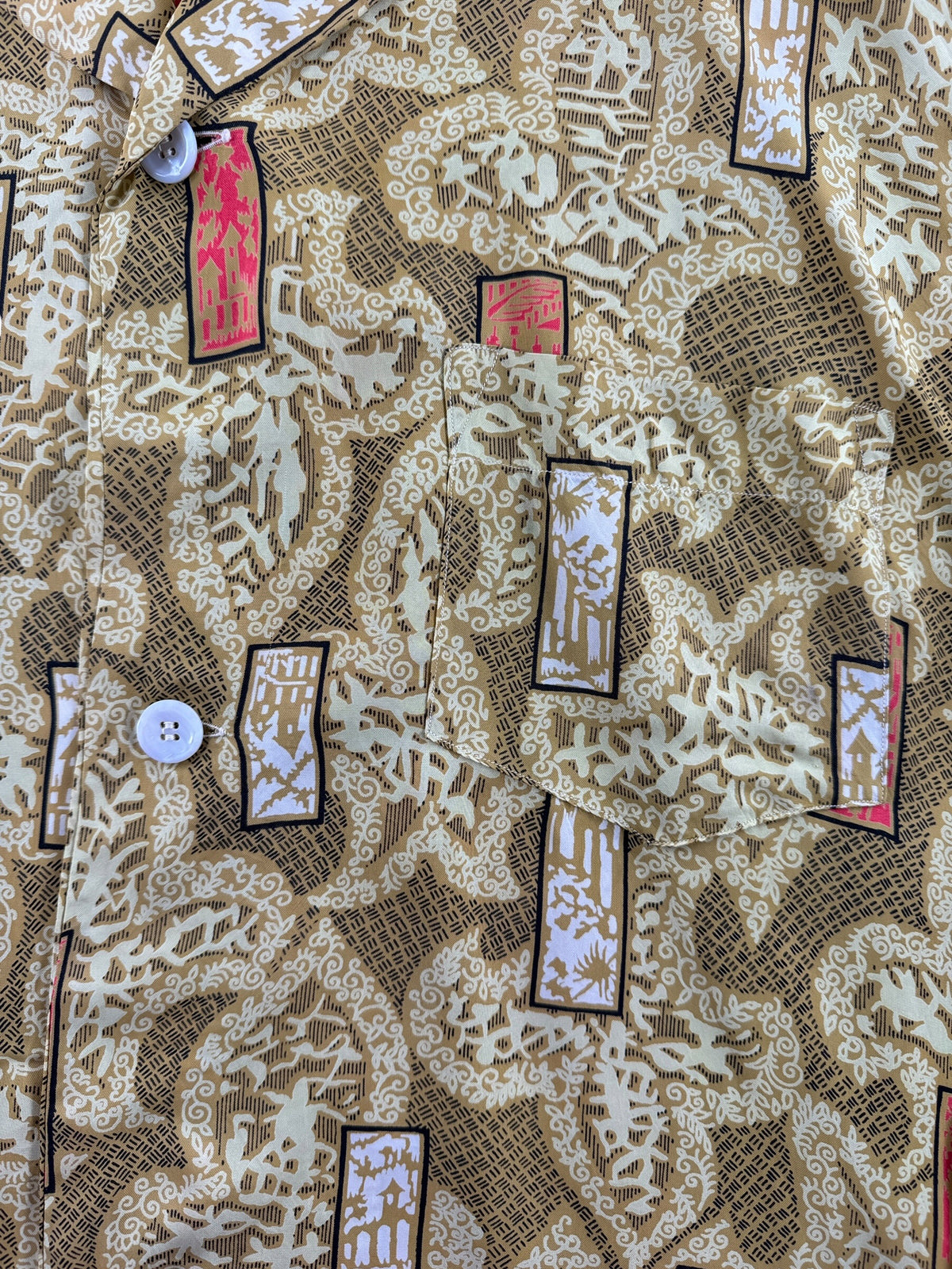 Pattern on front of Vintage Texron Menswear Pajama Top SZ XL