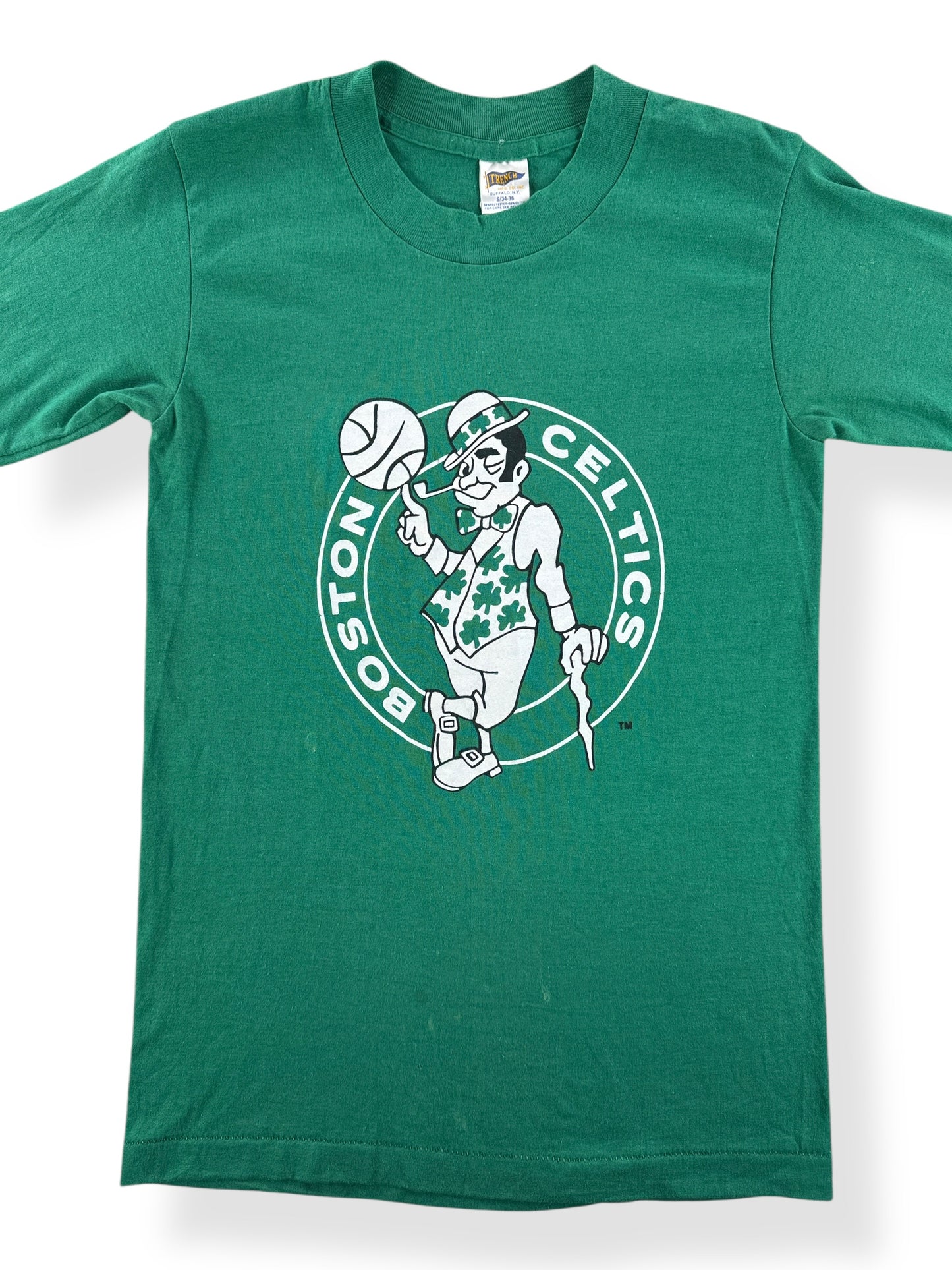 Front Close Up of Vintage Boston Celtics Tee SZ S (Fits XS)