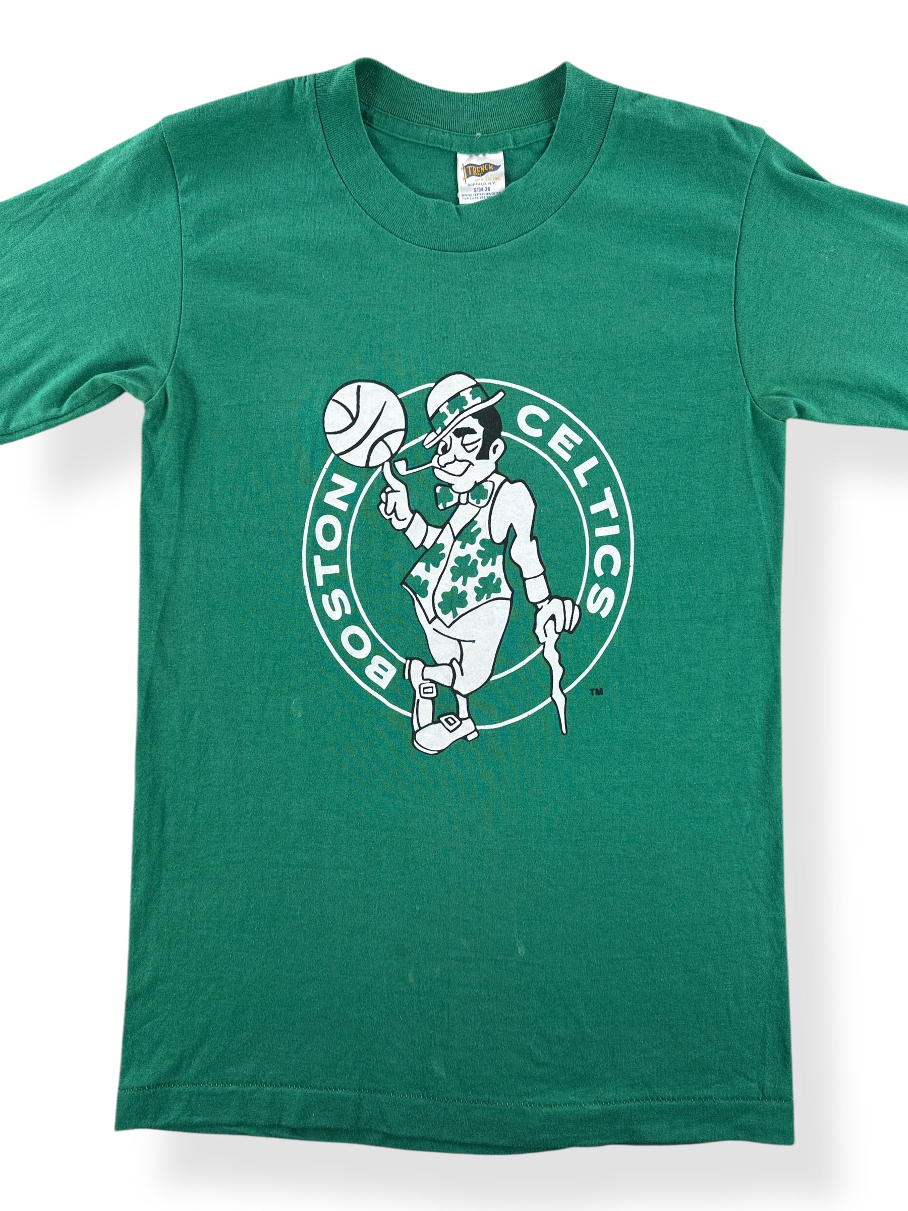 Front Close Up of Vintage Boston Celtics Tee SZ S (Fits XS)