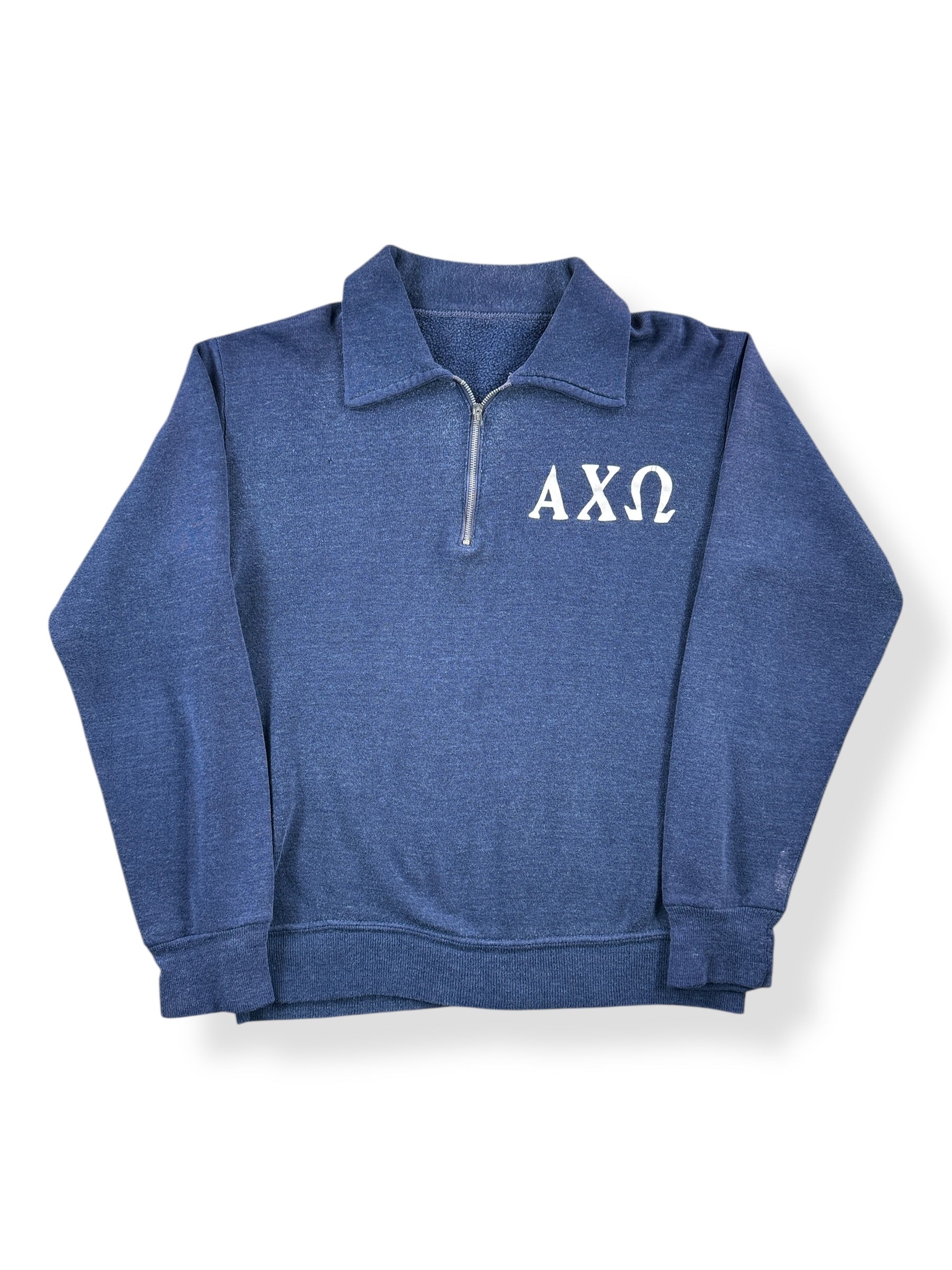 Front of Vintage 60s Quarter Zip Frat Sweatshirt SZ S
