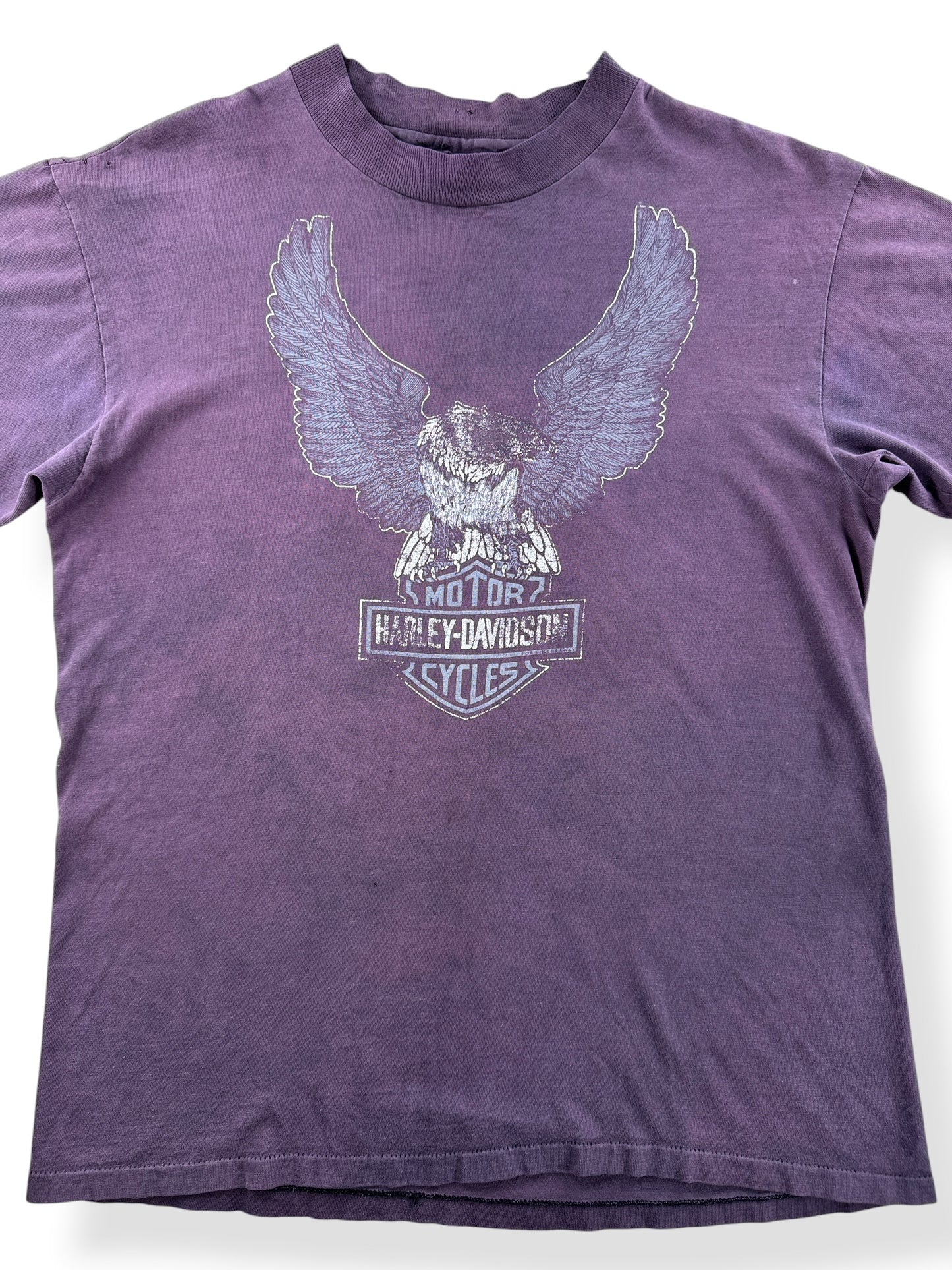 Close-up of Vintage 1980s Harley For Bikers Only Kansas Tee SZ L (Fits M)