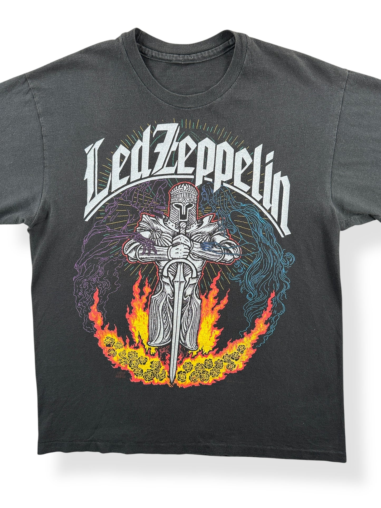 Front Close Up of Vintage 1992 Led Zeppelin Single Stitch Tee SZ L