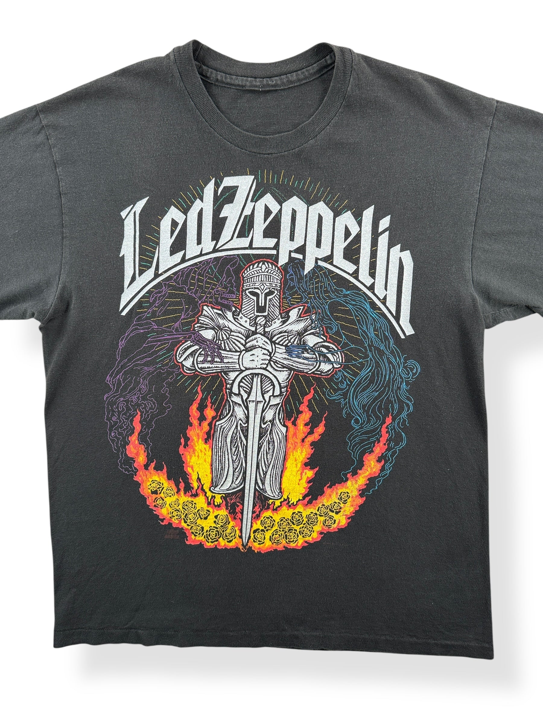 Front Close Up of Vintage 1992 Led Zeppelin Single Stitch Tee SZ L