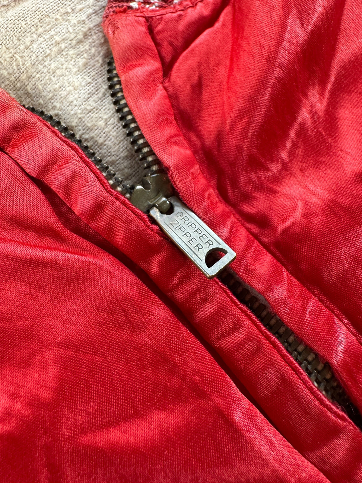 Zipper on Vintage Southland Satin Basketball Jacket SZ L