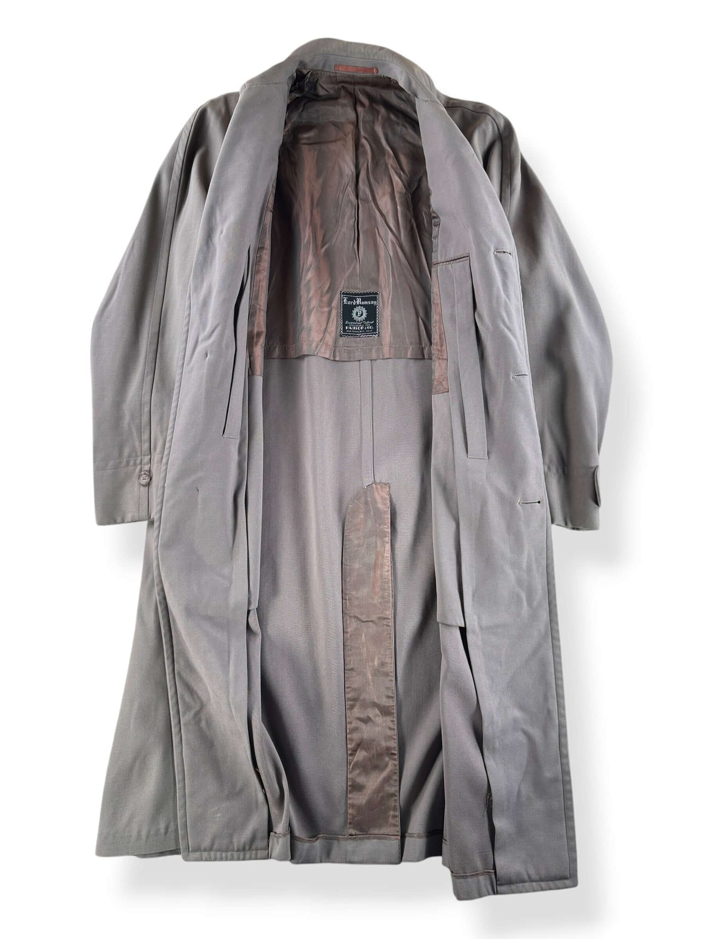 Inside of Vintage Lord Ramsay Gabardine Trench Coat SZ XL