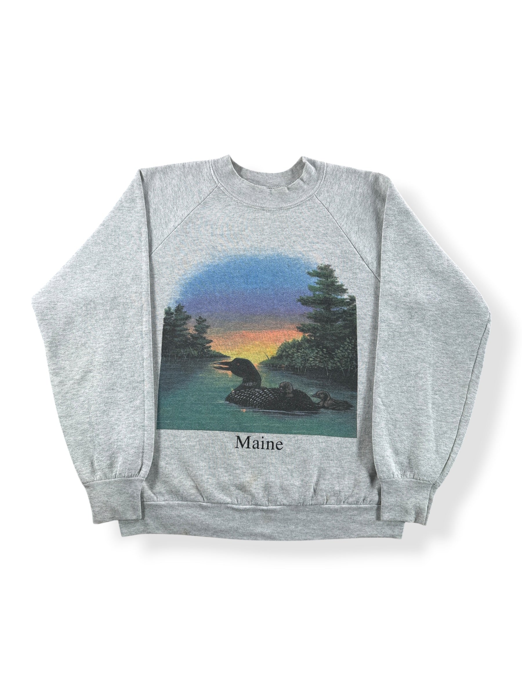 Front of Vintage Maine Loon Crewneck SZ M