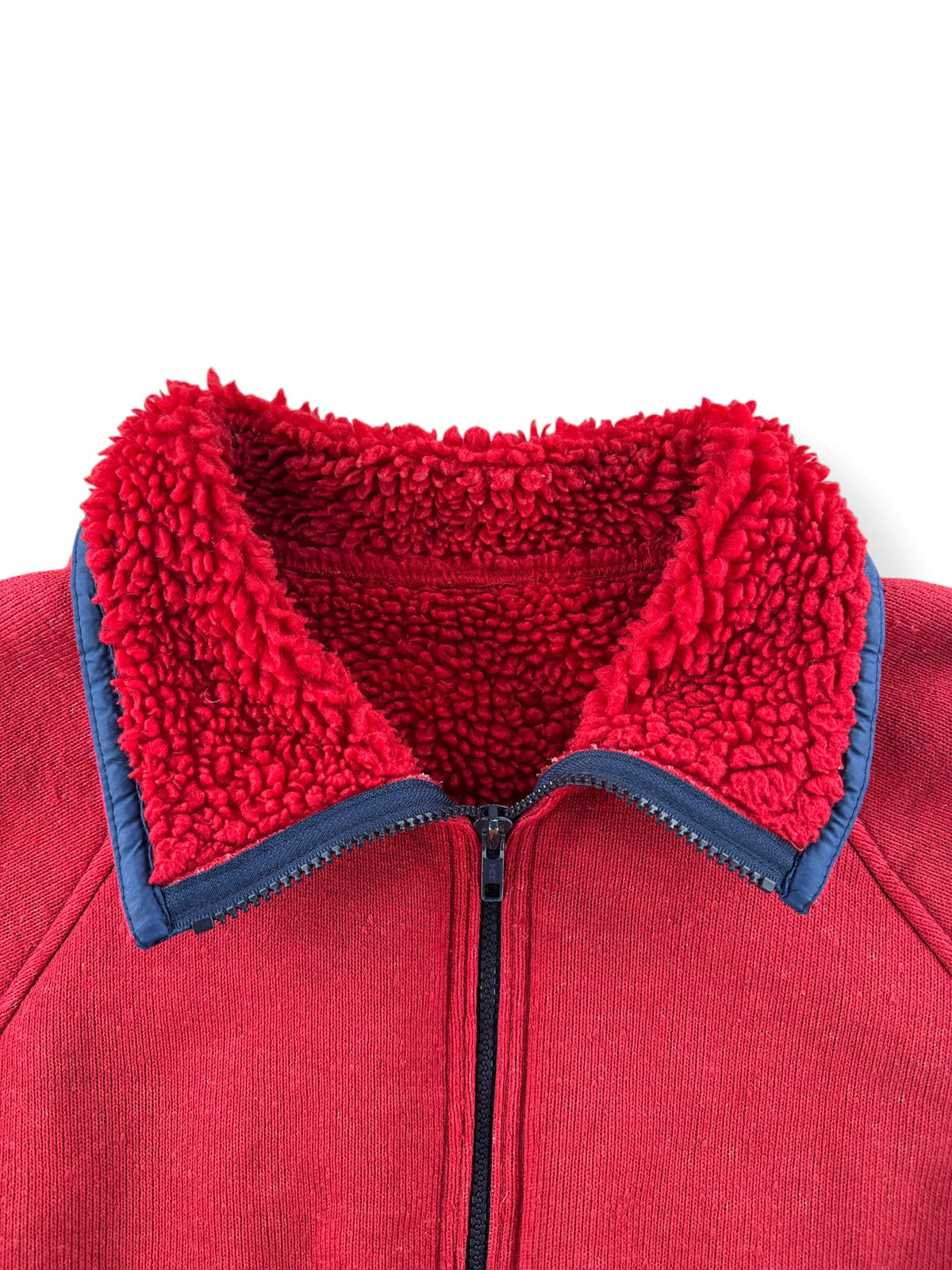 Collar on Vintage 70s REI Reverse Deep Pile Fleece Jacket SZ M