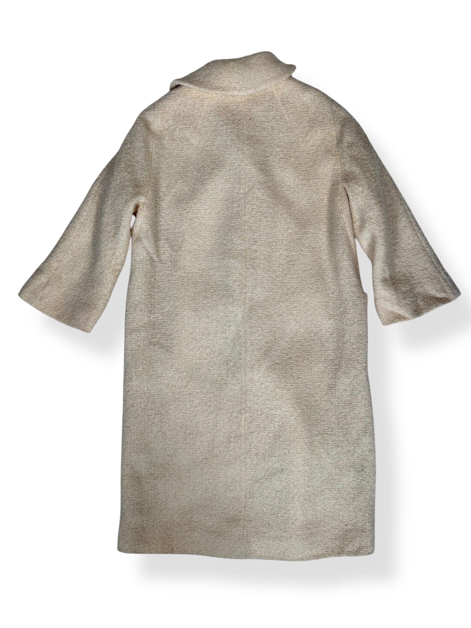 Back of 1960s Cream Bouclé Coat M