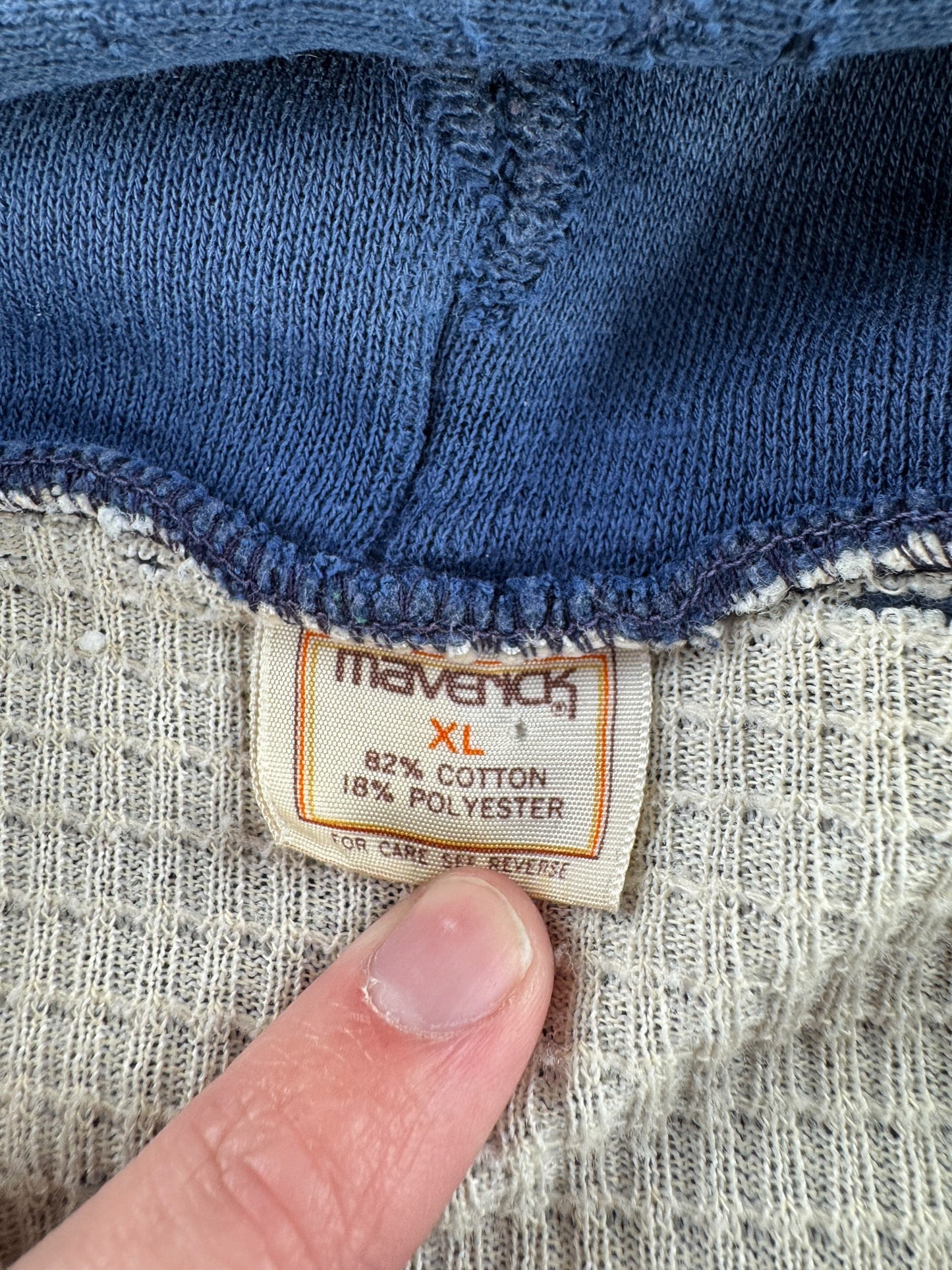 Tag on Vintage Maverick Waffle Lined Zip Up Hoodie SZ XL (Fits L)