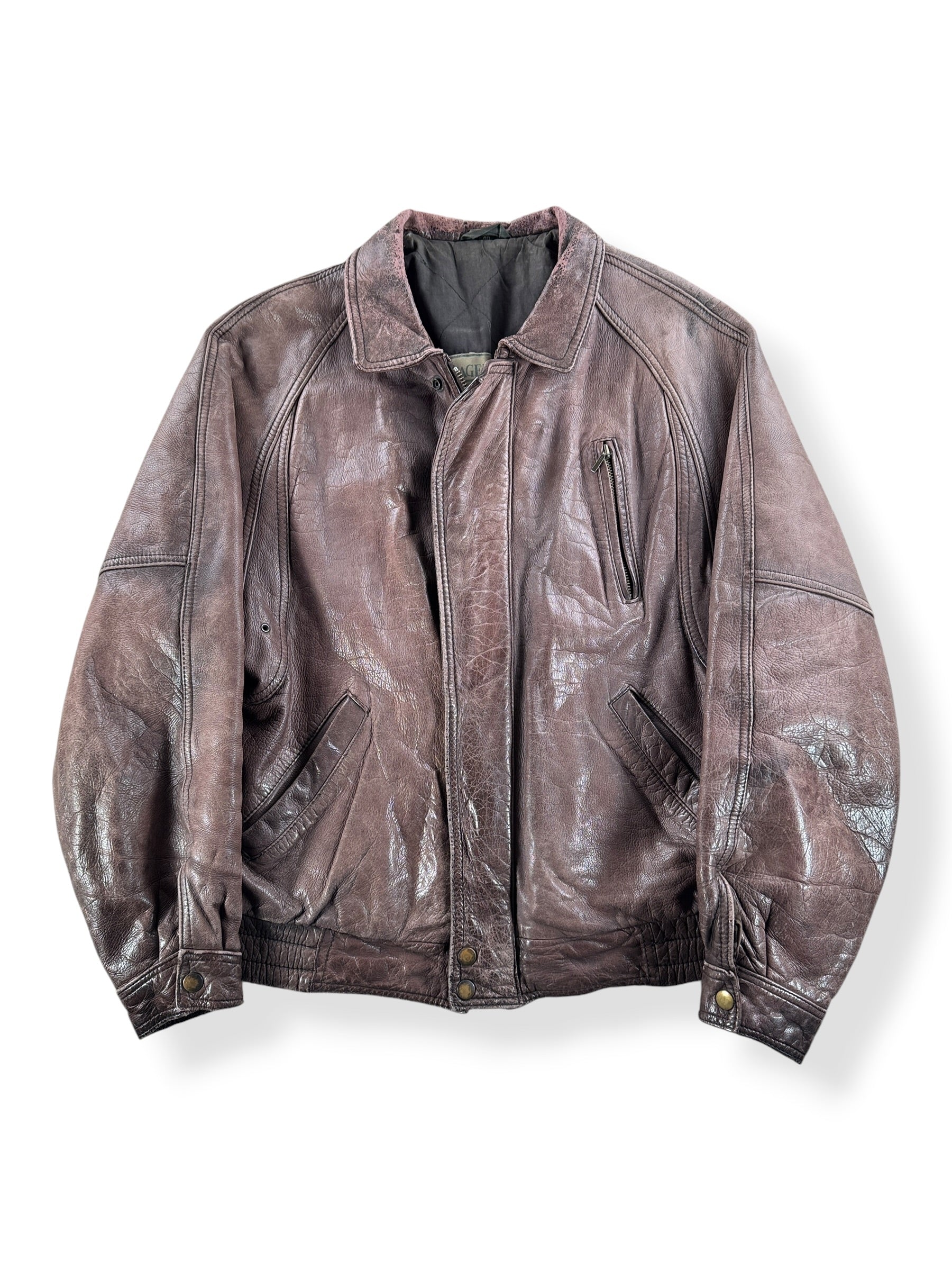 Front of Vintage Elliot Kastle 1983 Leather Jacket SZ 40