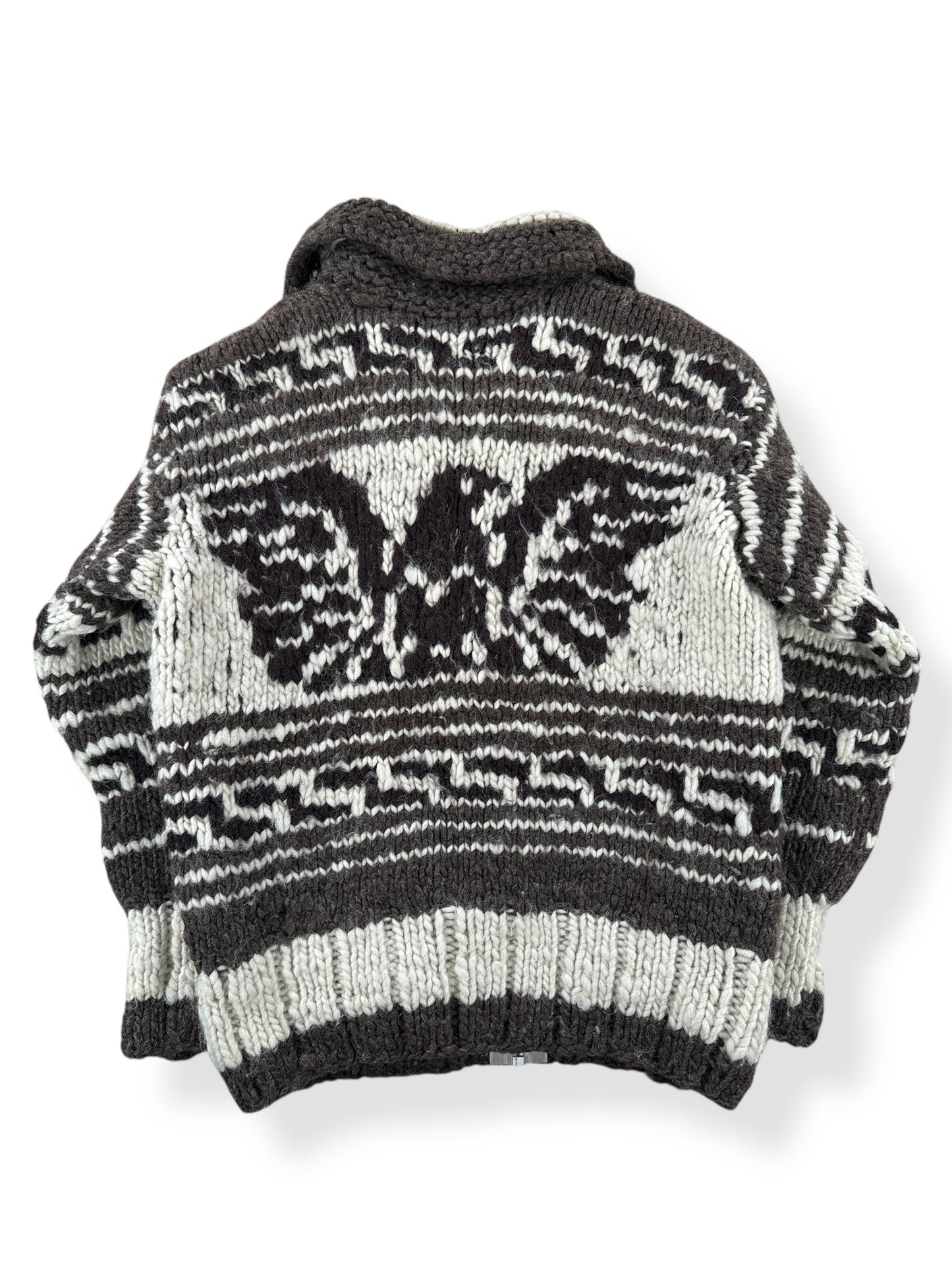 Back of Vintage Thunderbird Cowichan Sweater SZ M