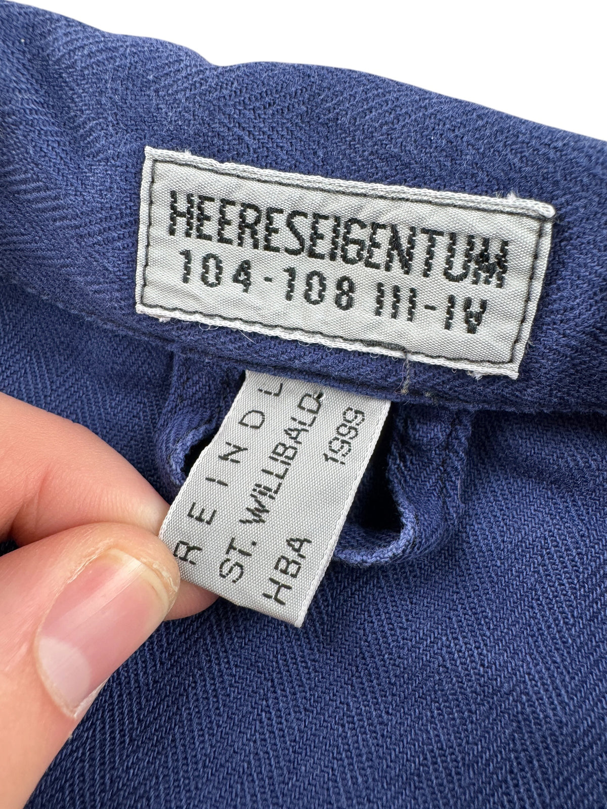 Tags on Vintage HBT French Chore Coat SZ XL