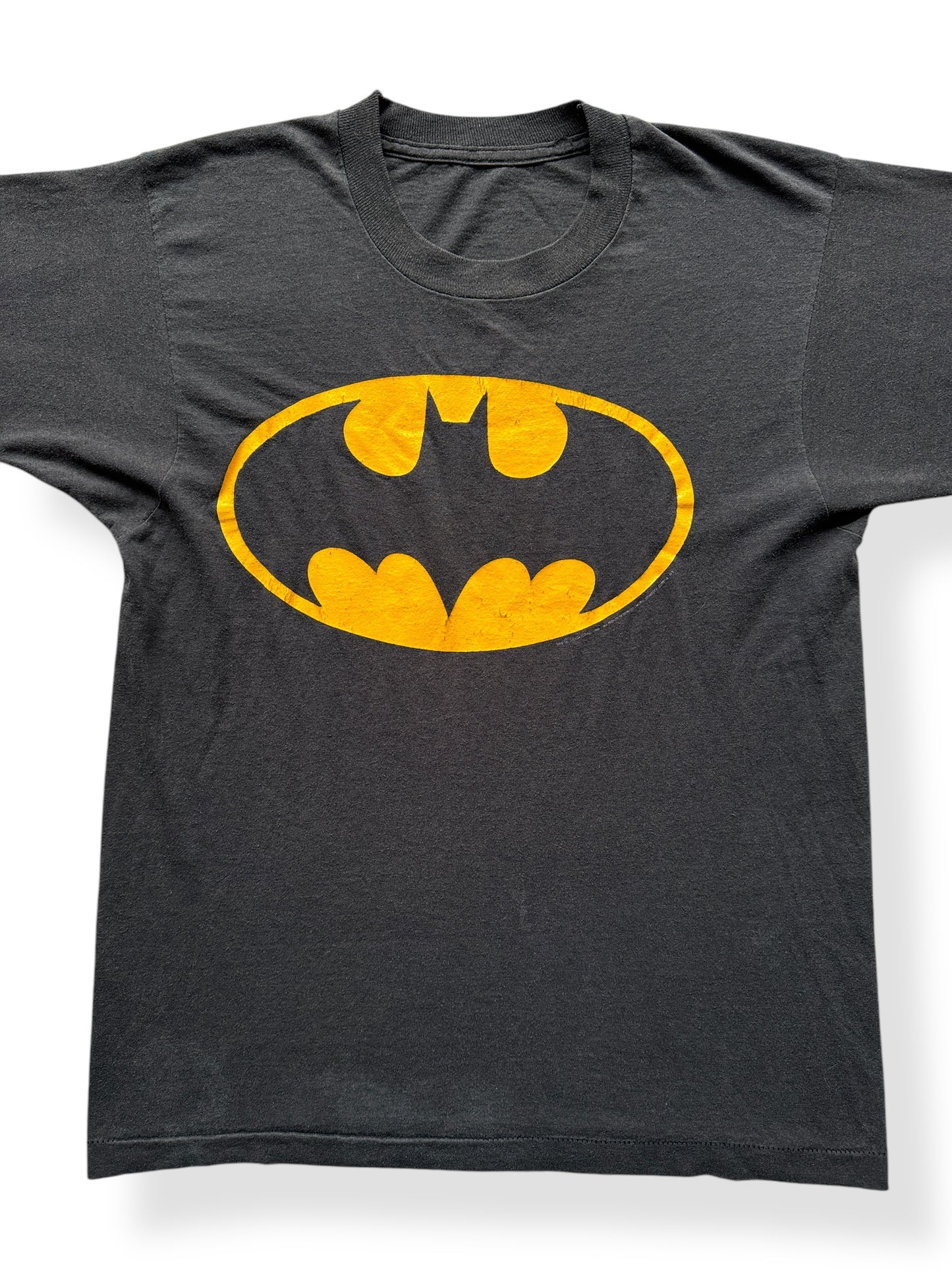 Front Close Up of Vintage 80s Batman Tee SZ S