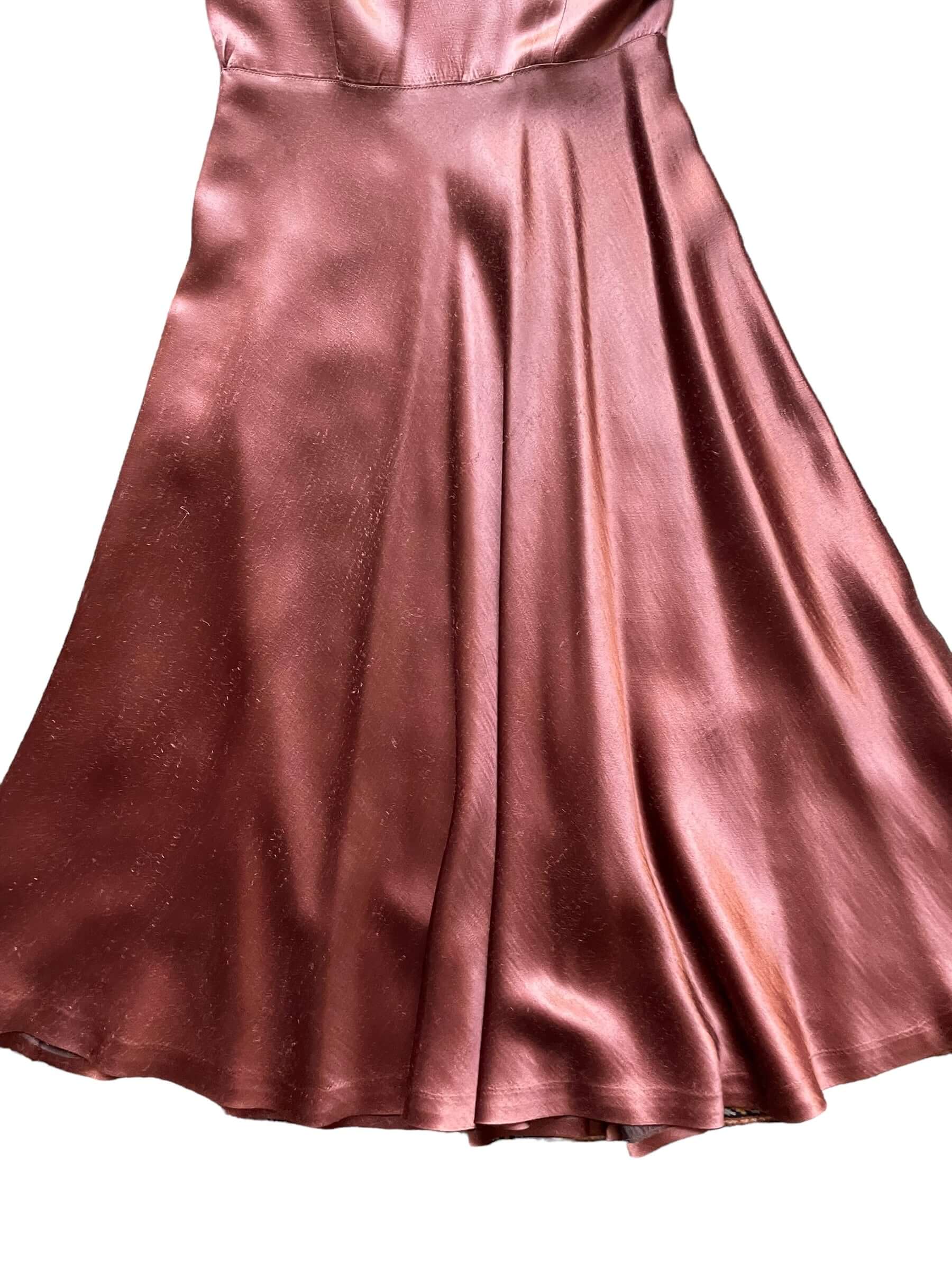 Back skirt view of1940s Copper Evening Dress M