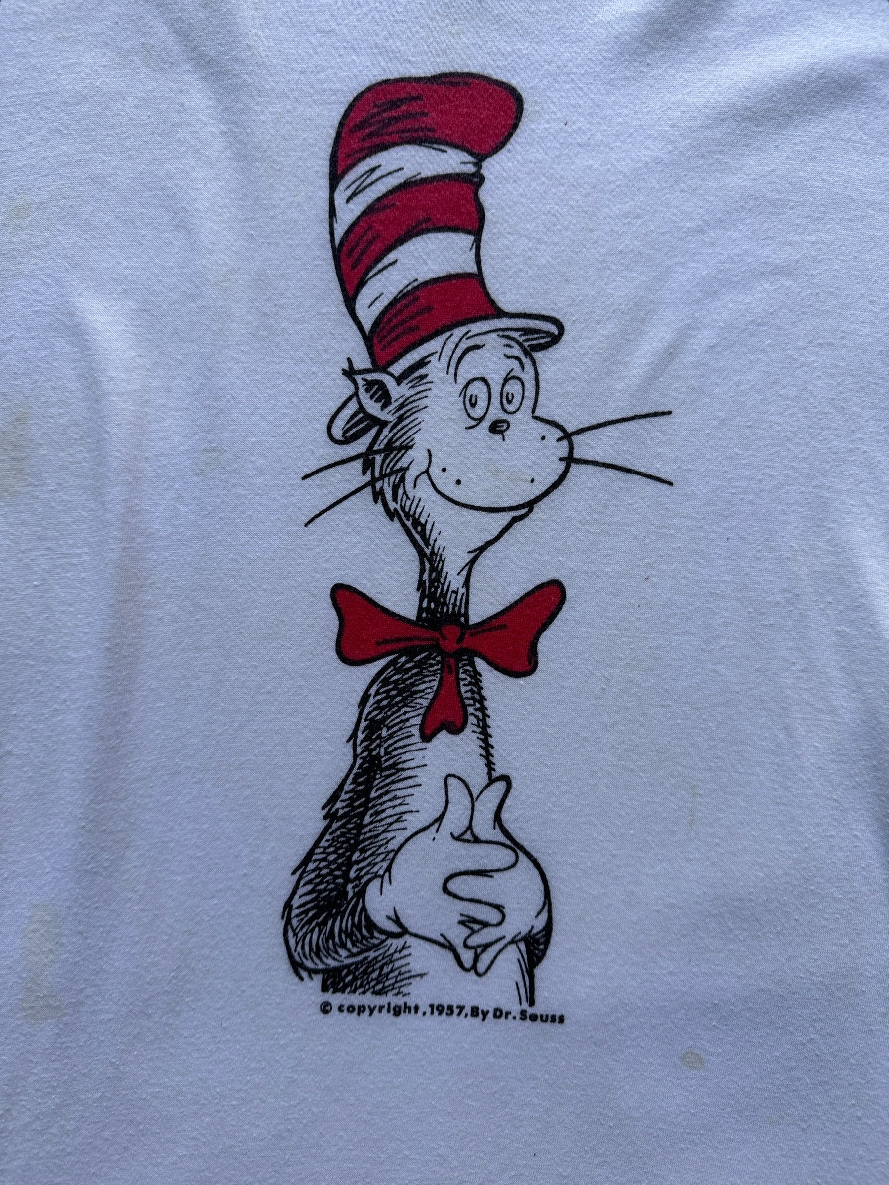 Graphic on Vintage Single Stitch Cat in the Hat Tee SZ M