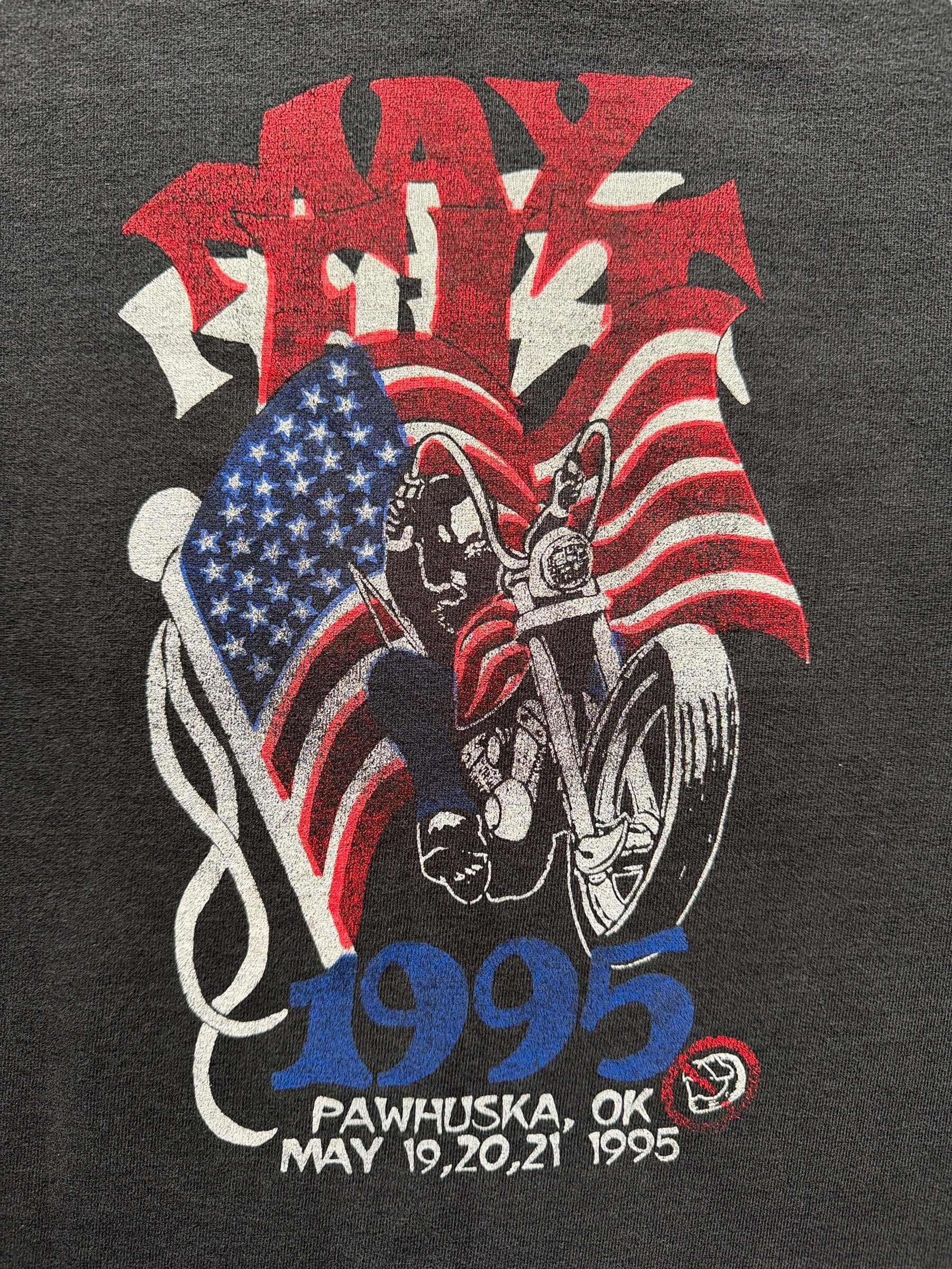 front graphic of Vintage 1995 Biker Park Pawhuska OK Biker Tee SZ L