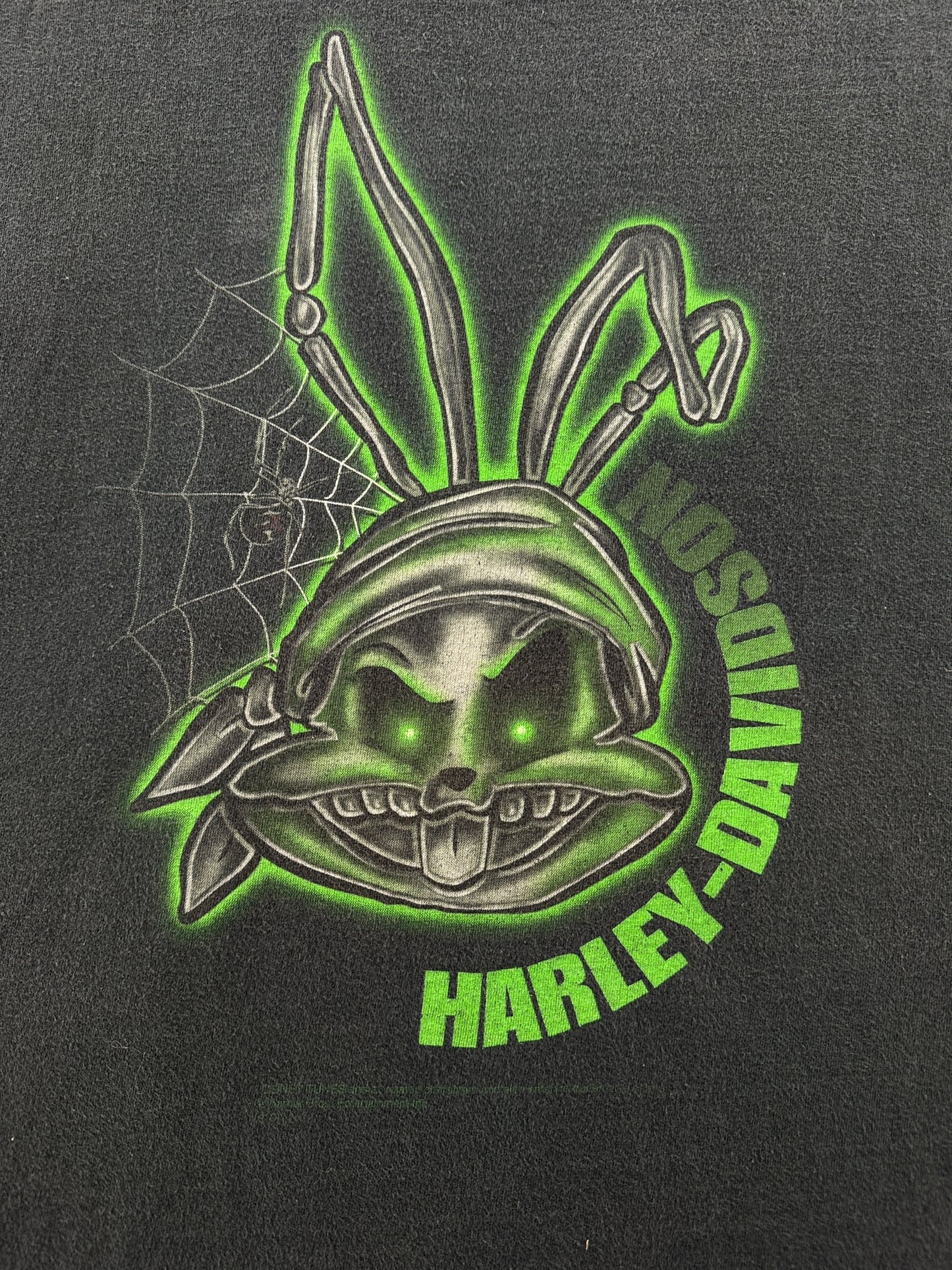 Graphic on Vintage Harley Davidson Looney Tunes Chopper Tee SZ L