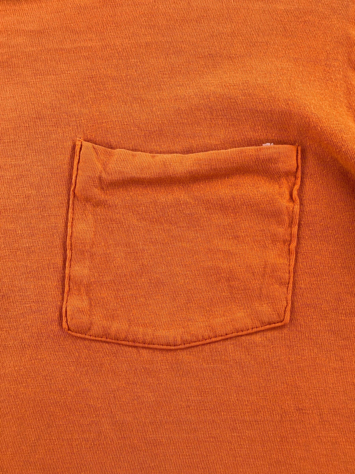 Pocket on Vintage 1960s Orange Cotton Pocket Tee SZ M
