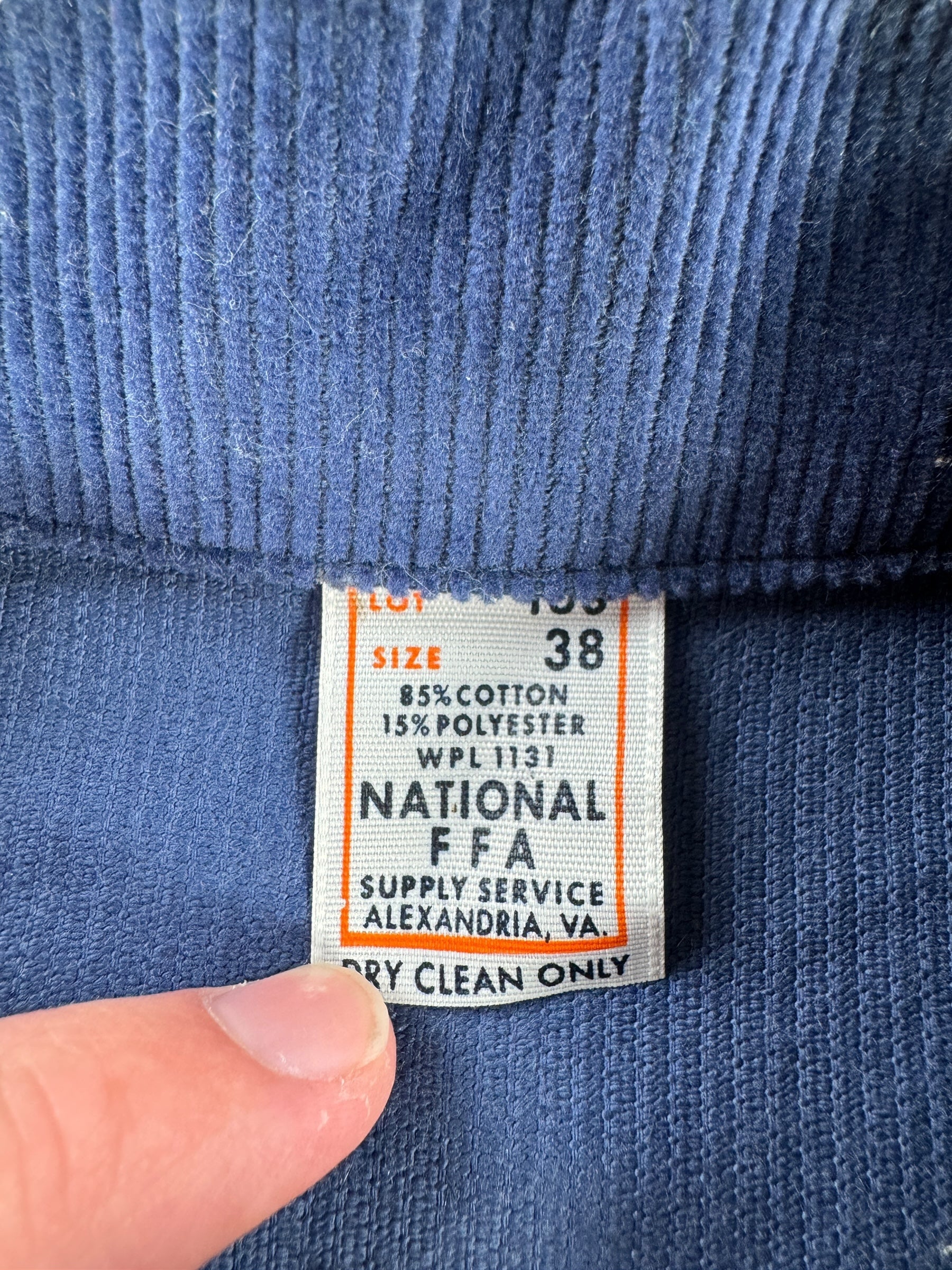 Tag on Vintage Belding Michigan FFA Jacket SZ 38