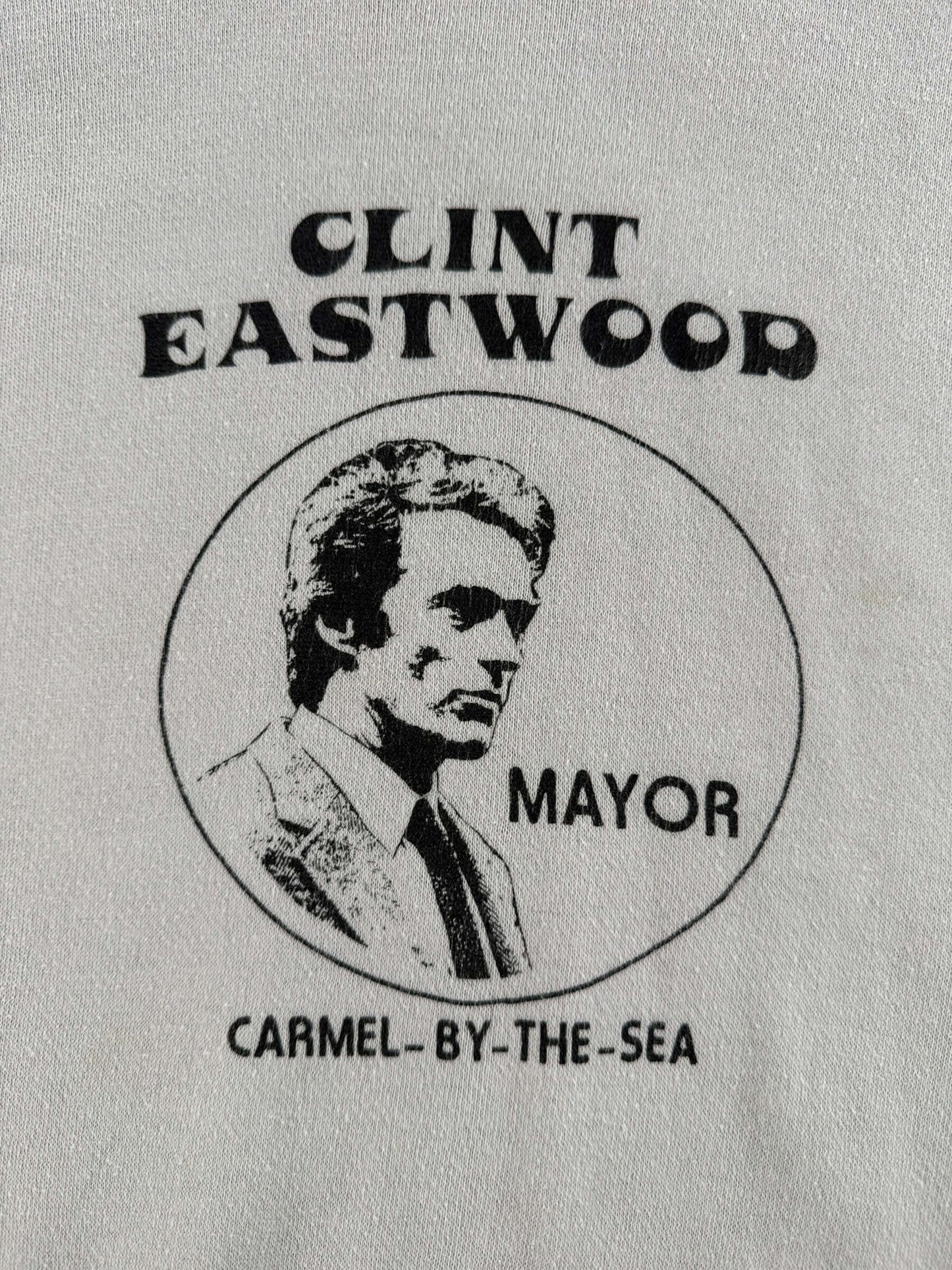 Graphic of Vintage Clint Eastwood Mayor Carmel-By-The-Sea Crewneck SZ L