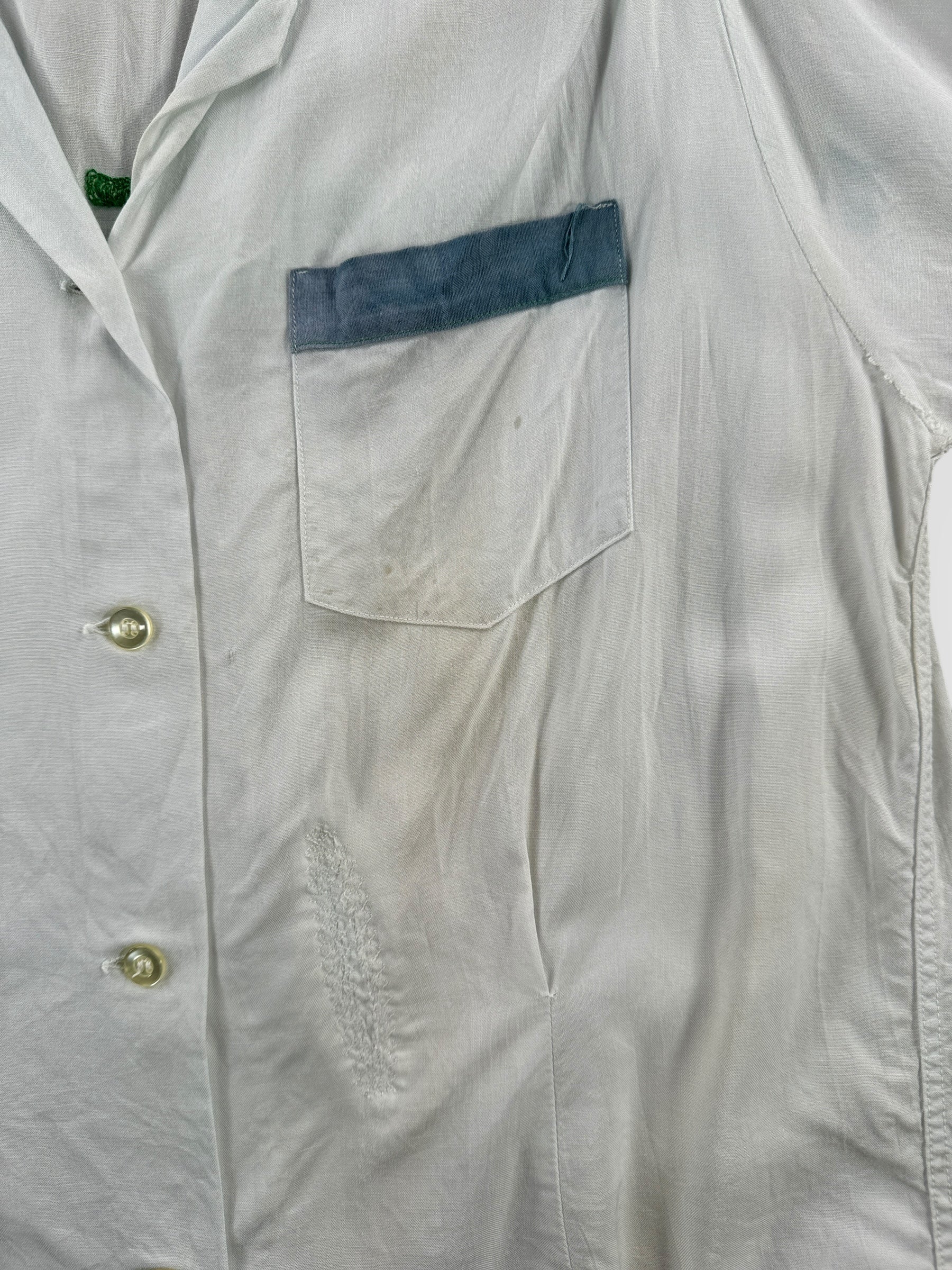 Stains on Vintage Boeing Bowling Shirt SZ S AS IS