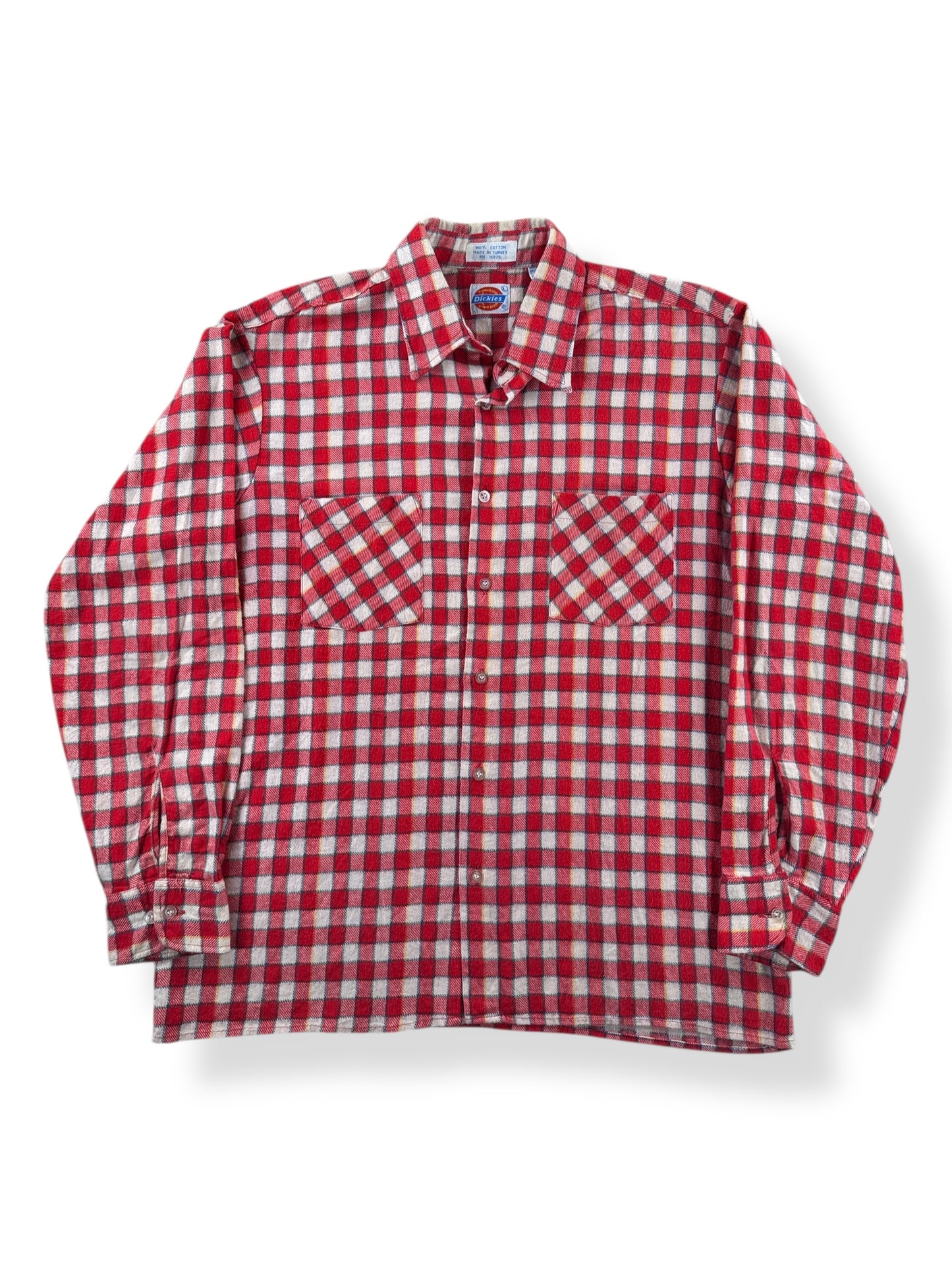 Front of Vintage Dickies Cotton Printed Flannel SZ L