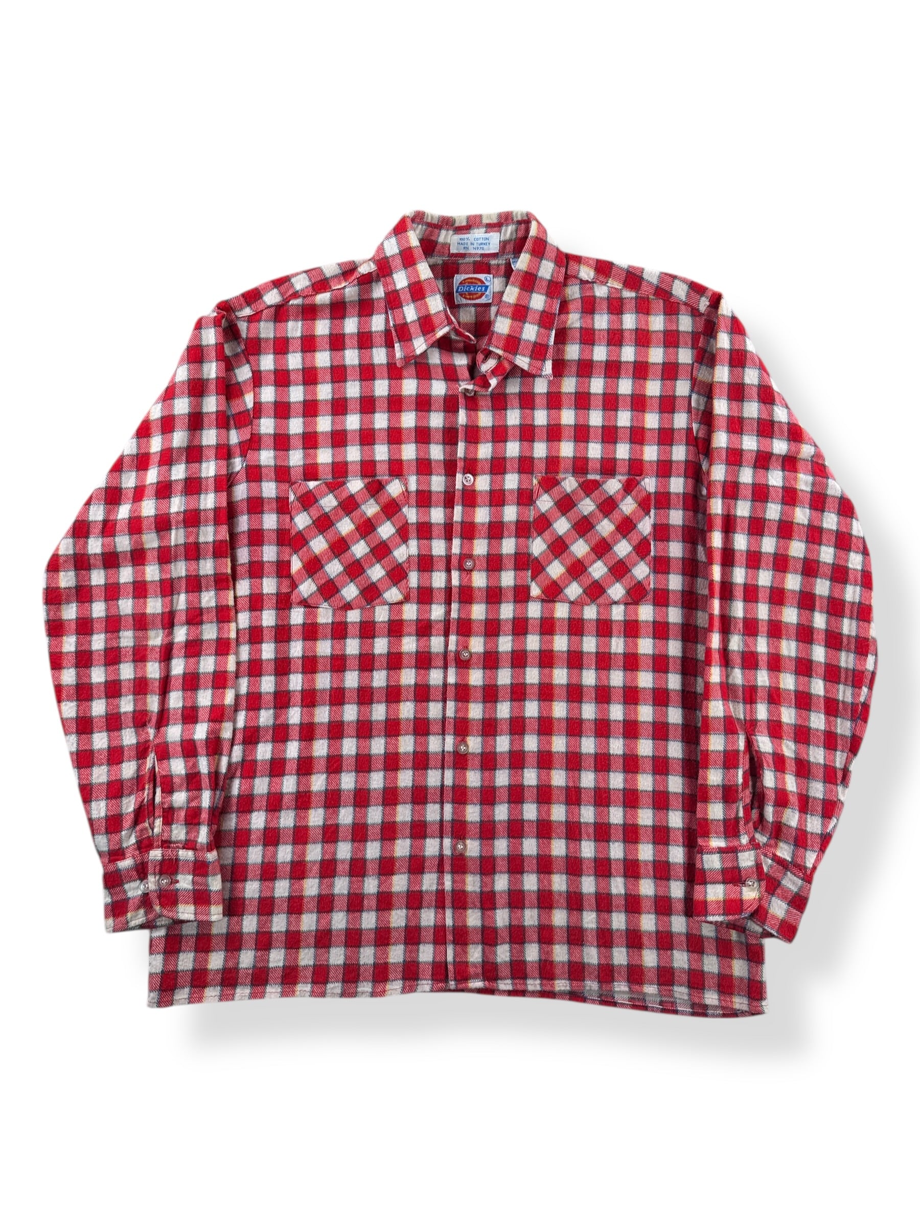 Front of Vintage Dickies Cotton Printed Flannel SZ L